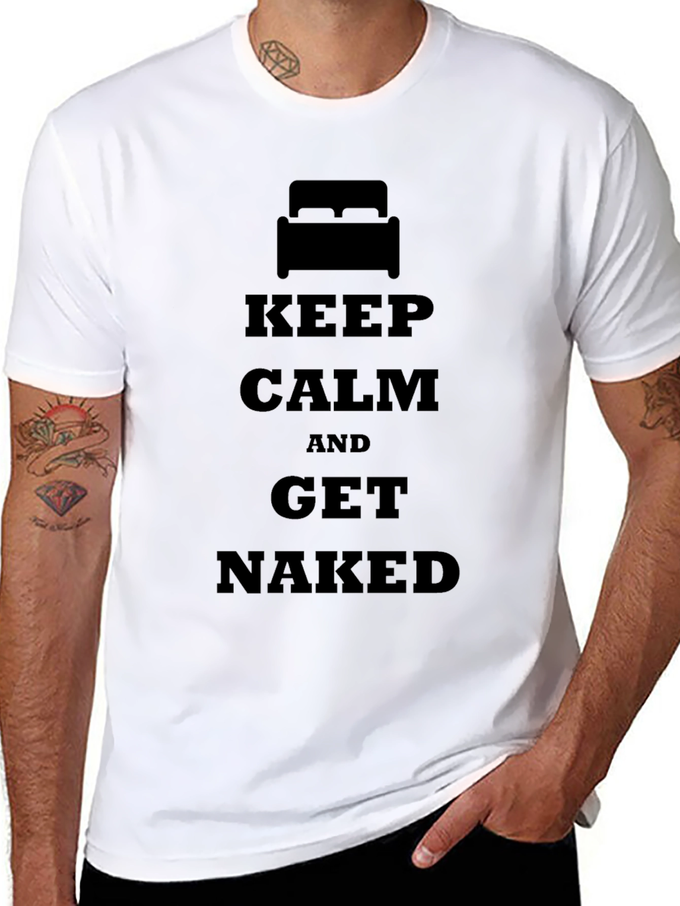 Keep Calm & Get Naked Black T-Shirt