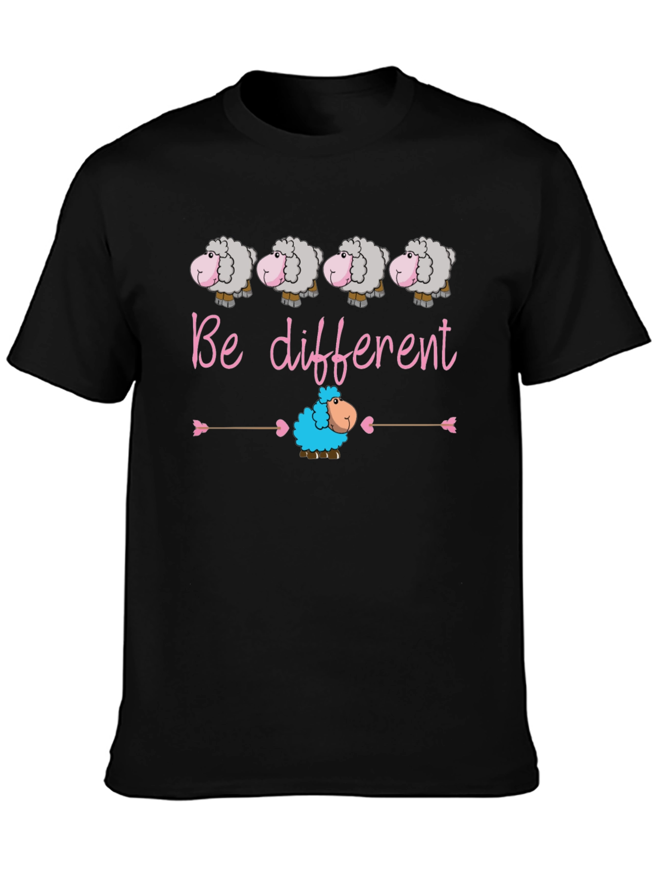Be Different Sheep Graphic T-Shirt Unique Design