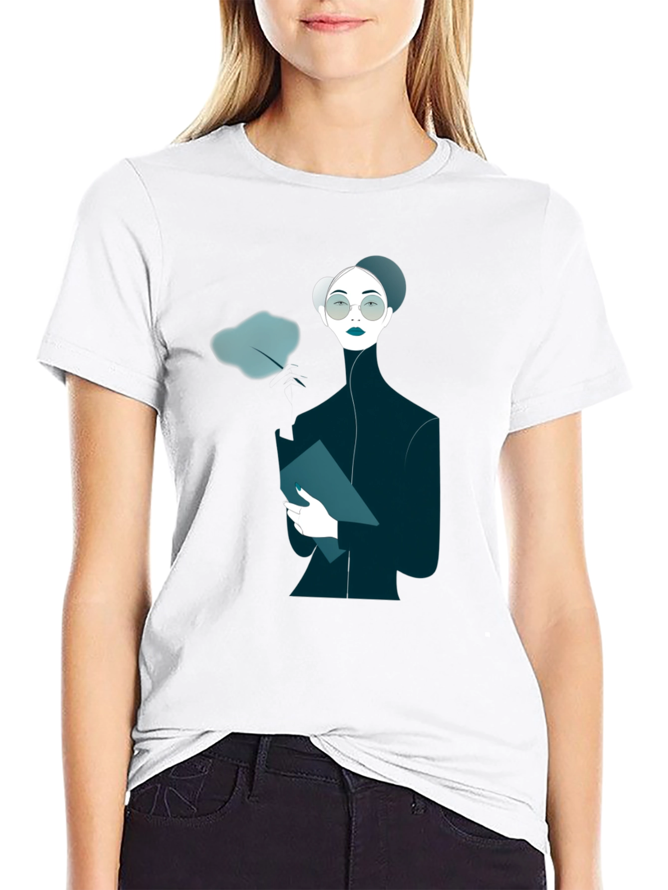 Unique Graphic Print Black T-Shirt