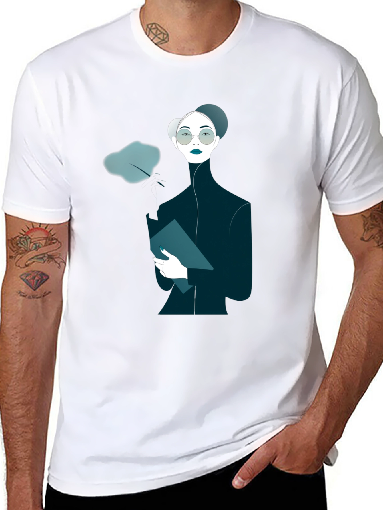 Unique Graphic Print Black T-Shirt