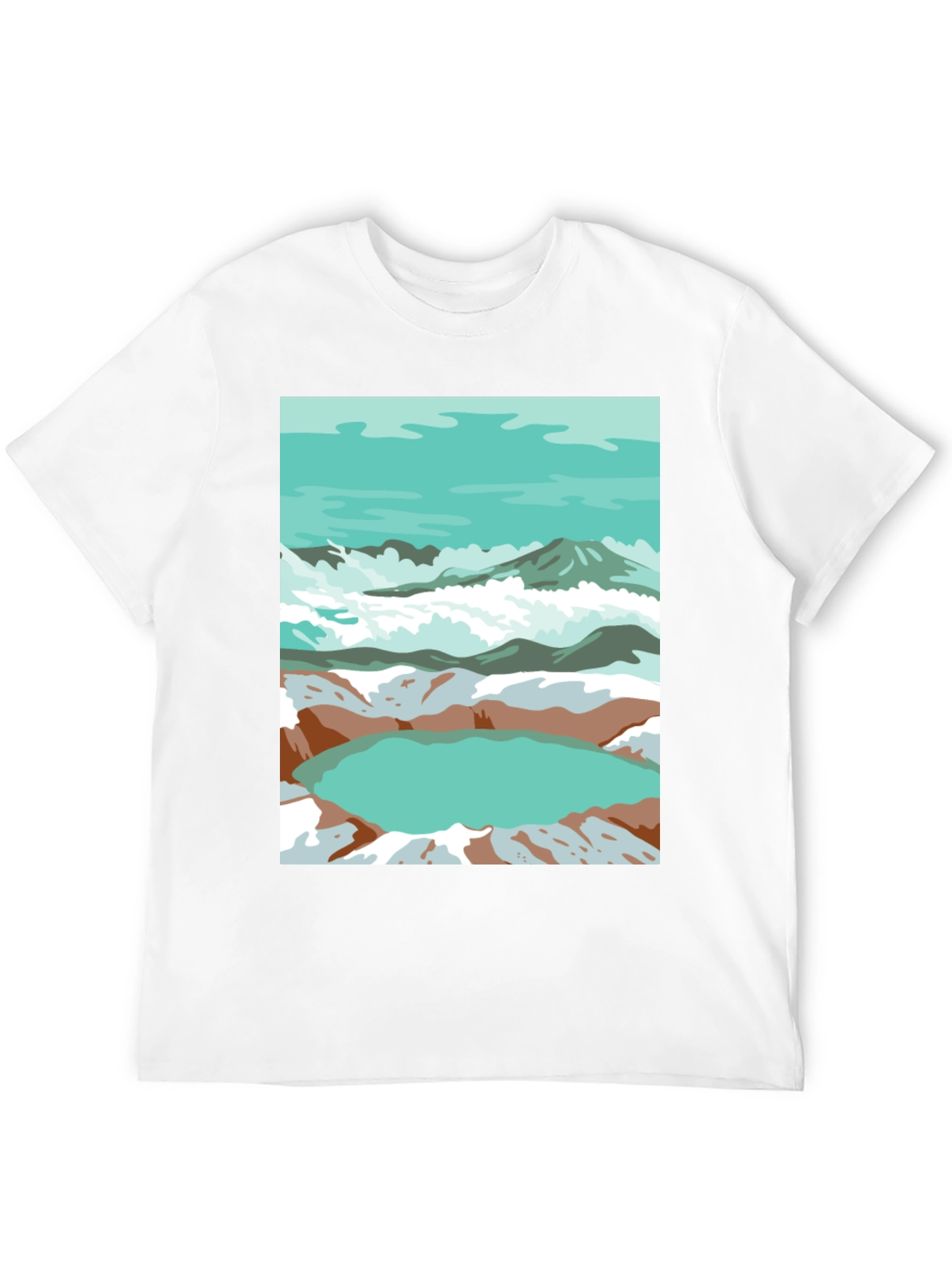 Mountain Lake Graphic Tee - Artistic Comfort