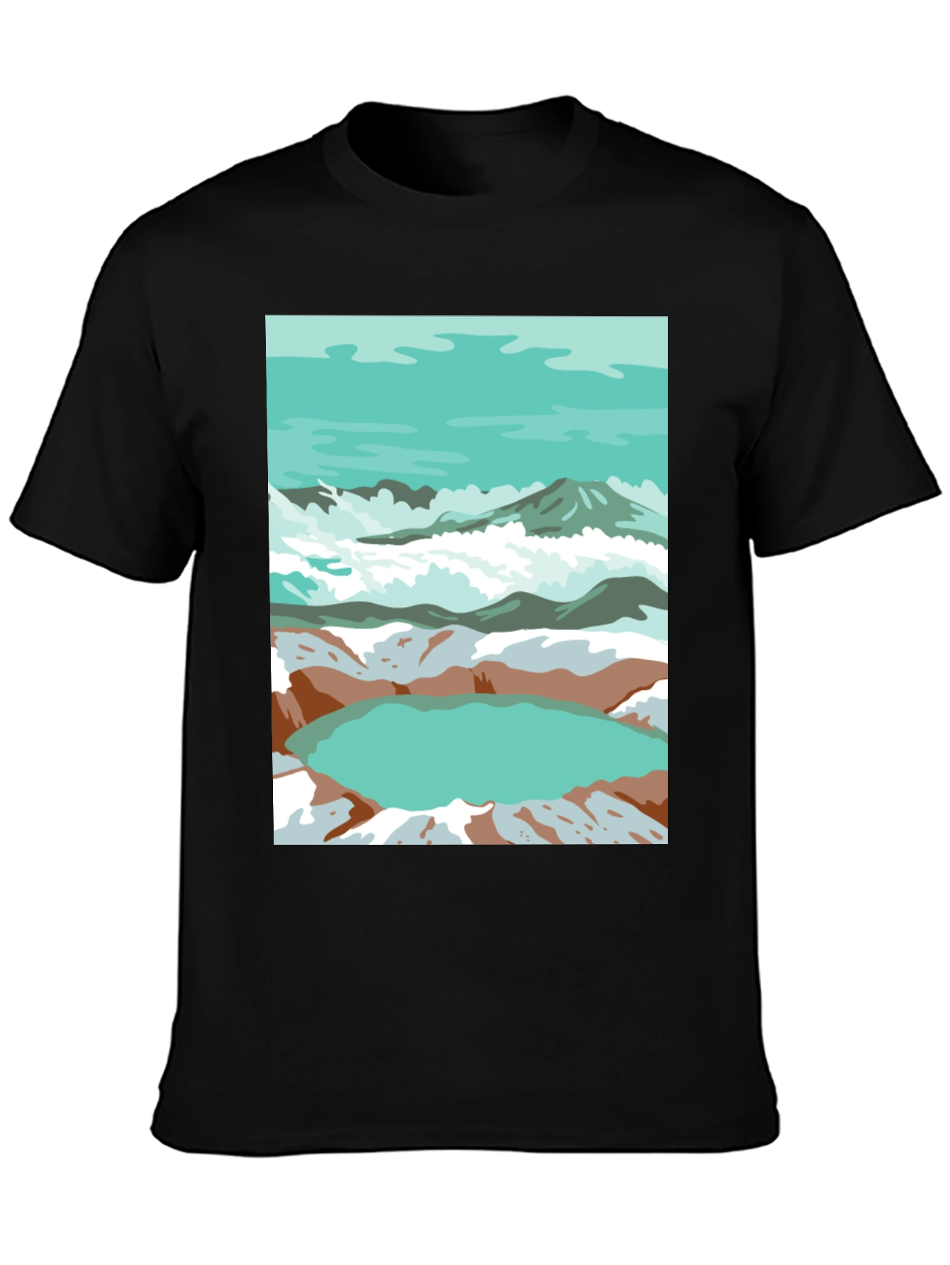 Mountain Lake Graphic Tee - Artistic Comfort