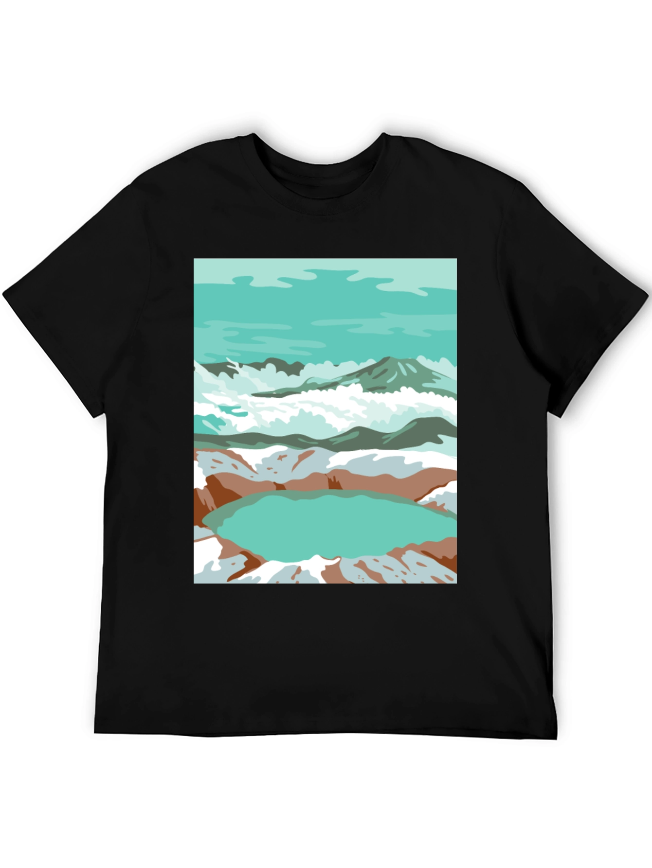 Mountain Lake Graphic Tee - Artistic Comfort