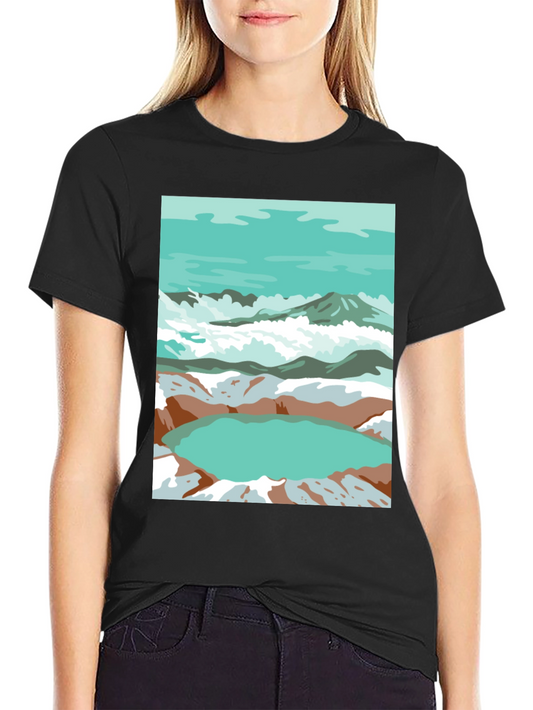 Mountain Lake Graphic Tee - Artistic Comfort