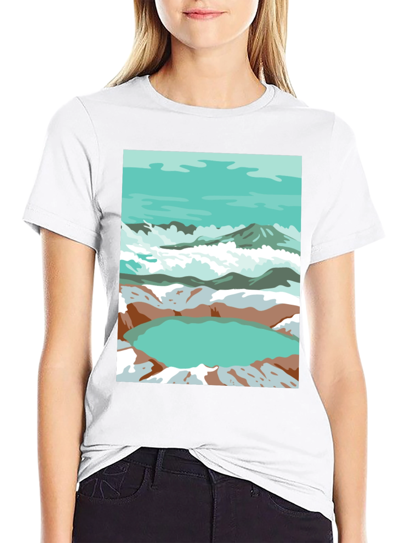 Mountain Lake Graphic Tee - Artistic Comfort