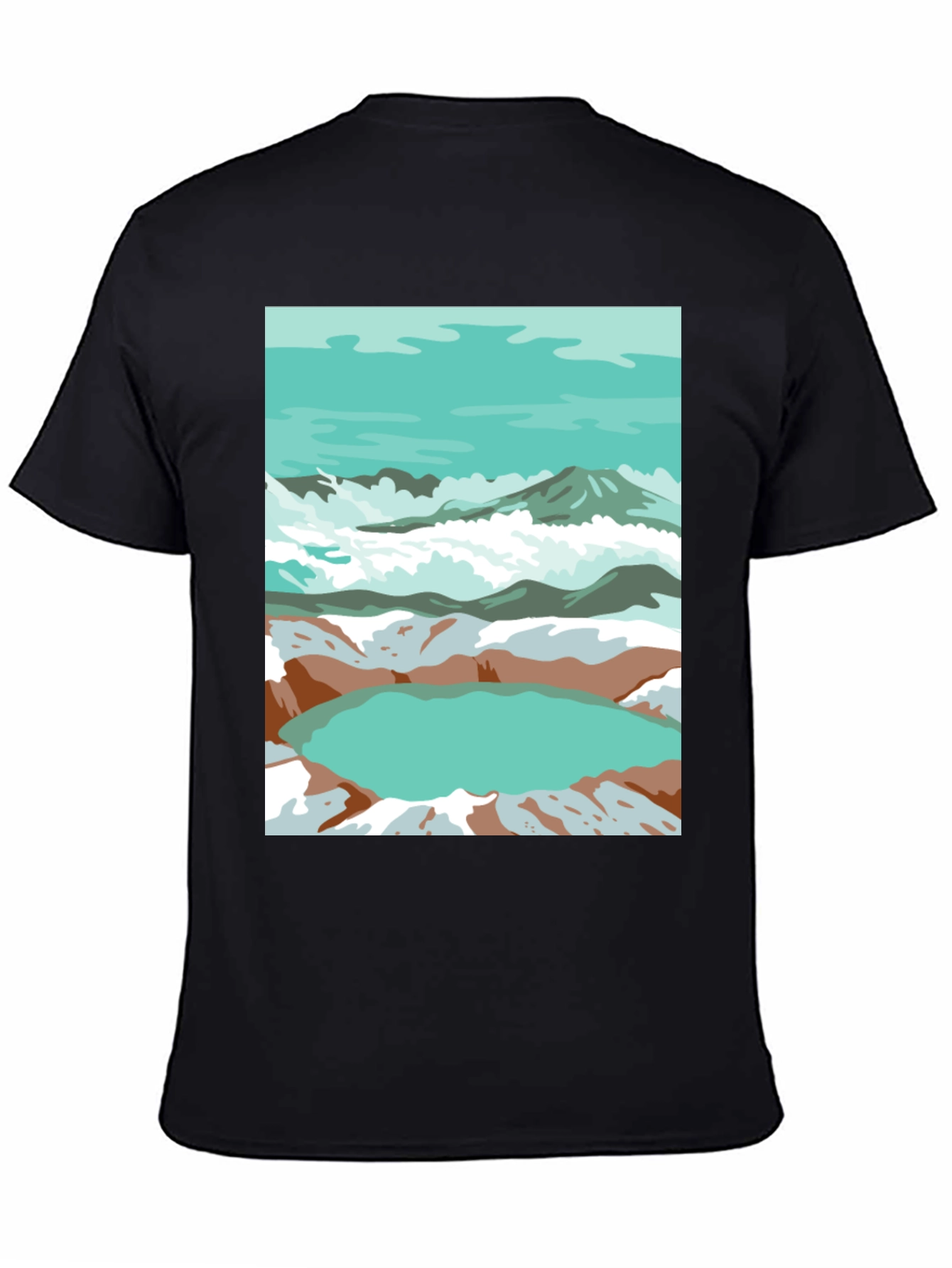 Mountain Lake Graphic Tee - Artistic Comfort