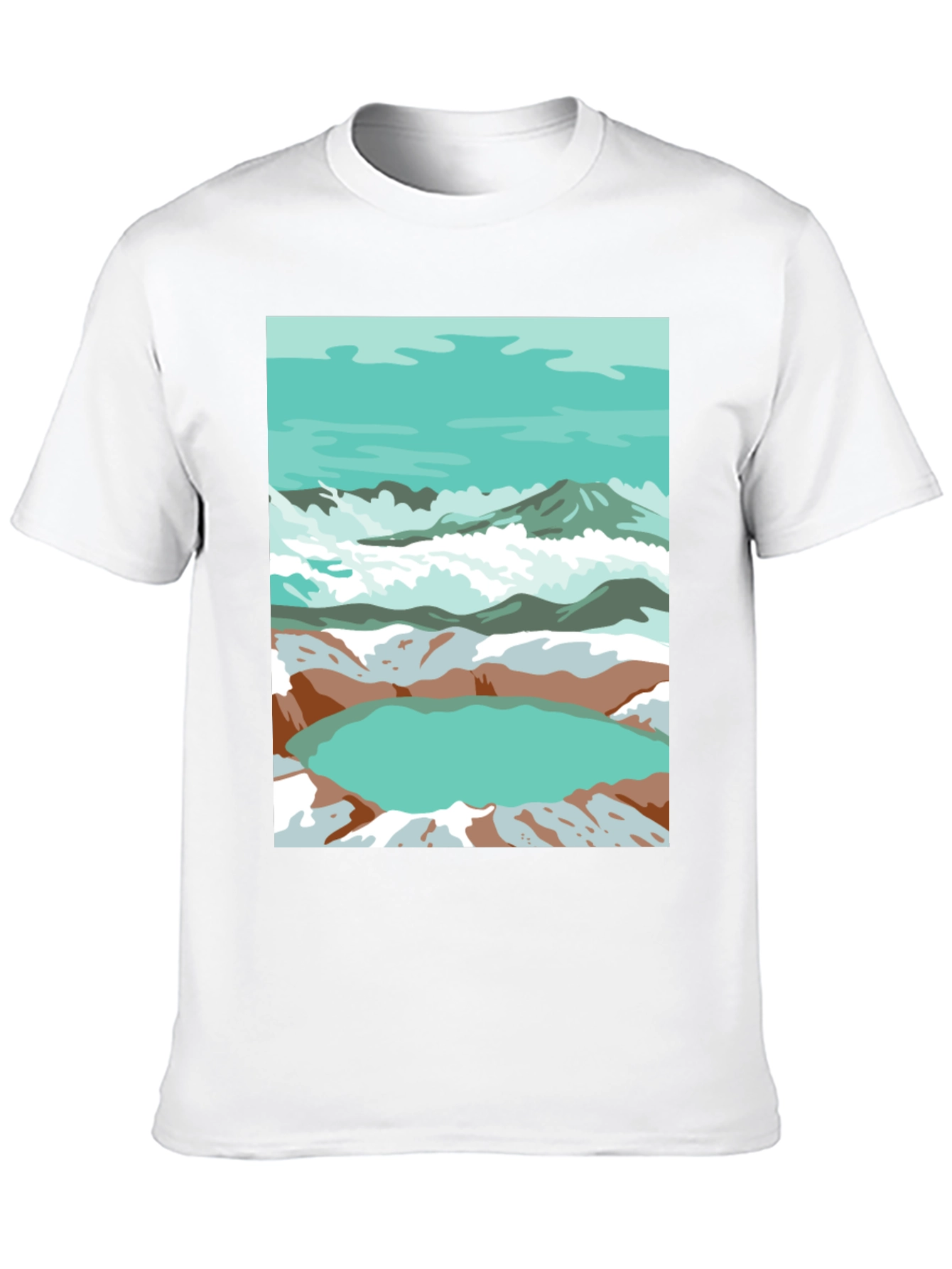 Mountain Lake Graphic Tee - Artistic Comfort