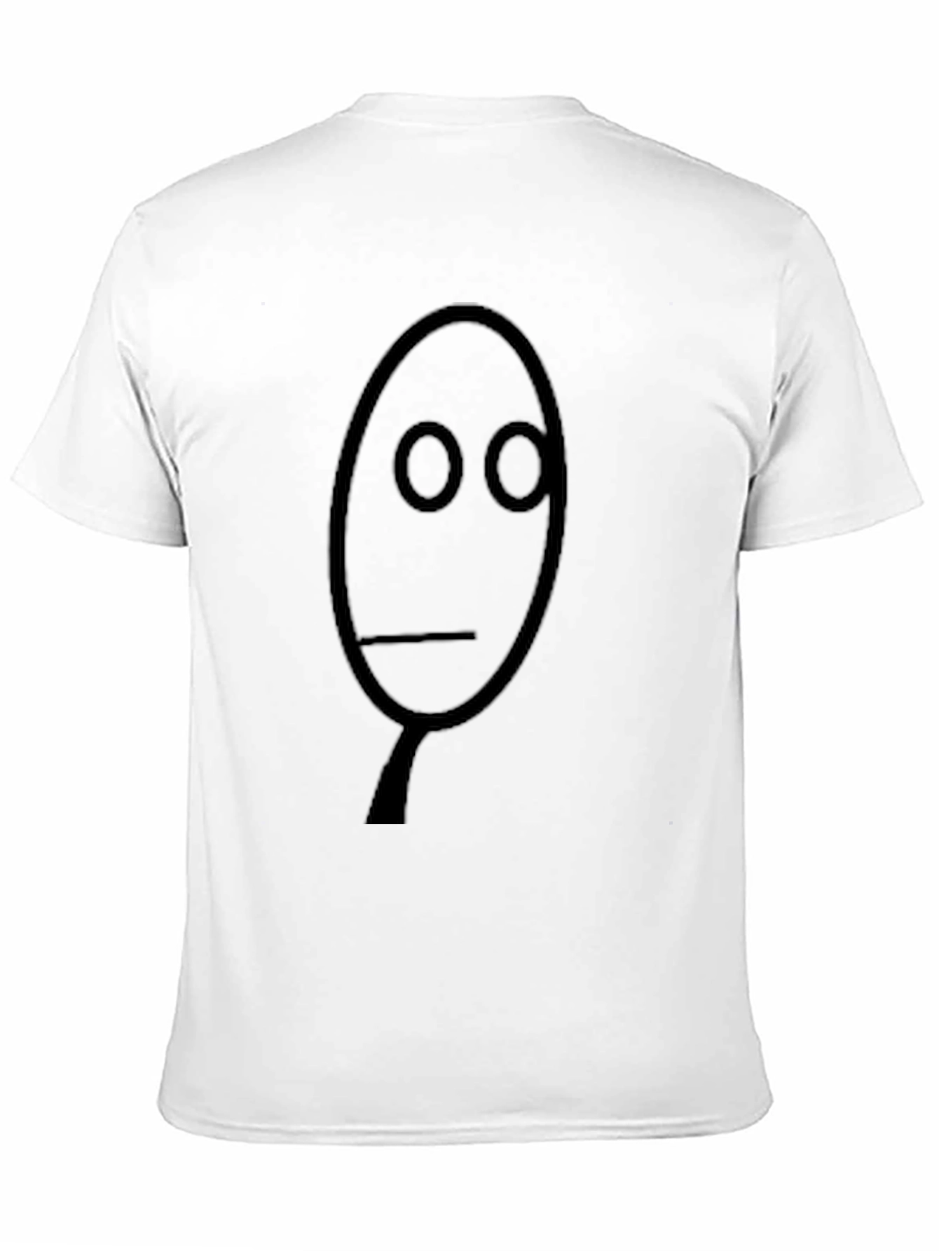Mens Black T-Shirt with Minimalist Face Design