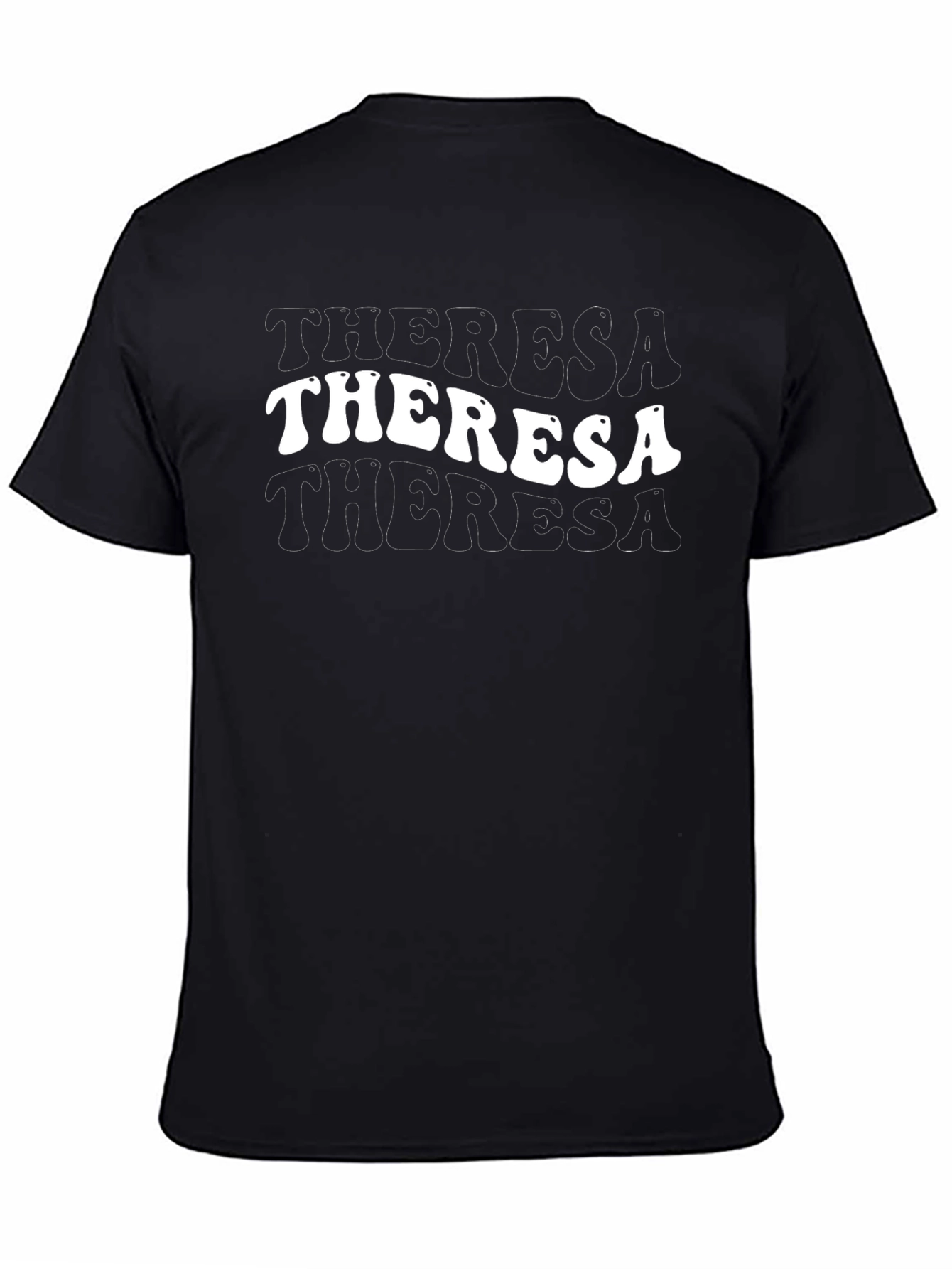 Theresa Retro Graphic Tee - Black Cotton T-Shirt