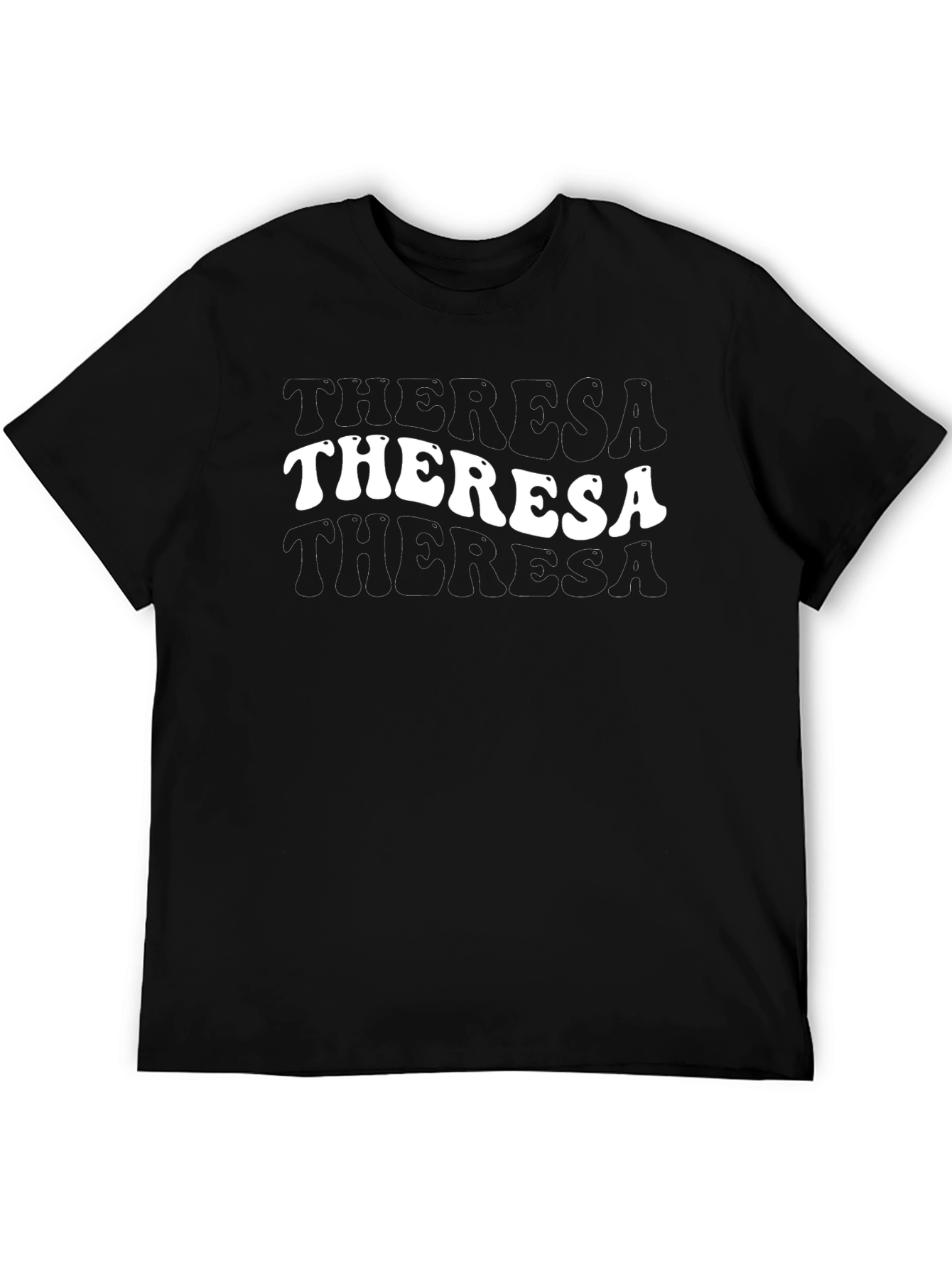 Theresa Retro Graphic Tee - Black Cotton T-Shirt