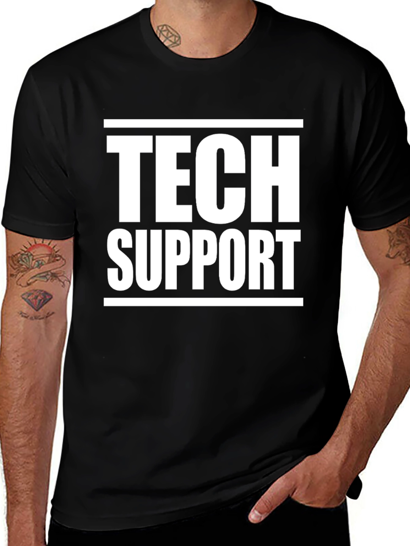Tech Support Black T-Shirt