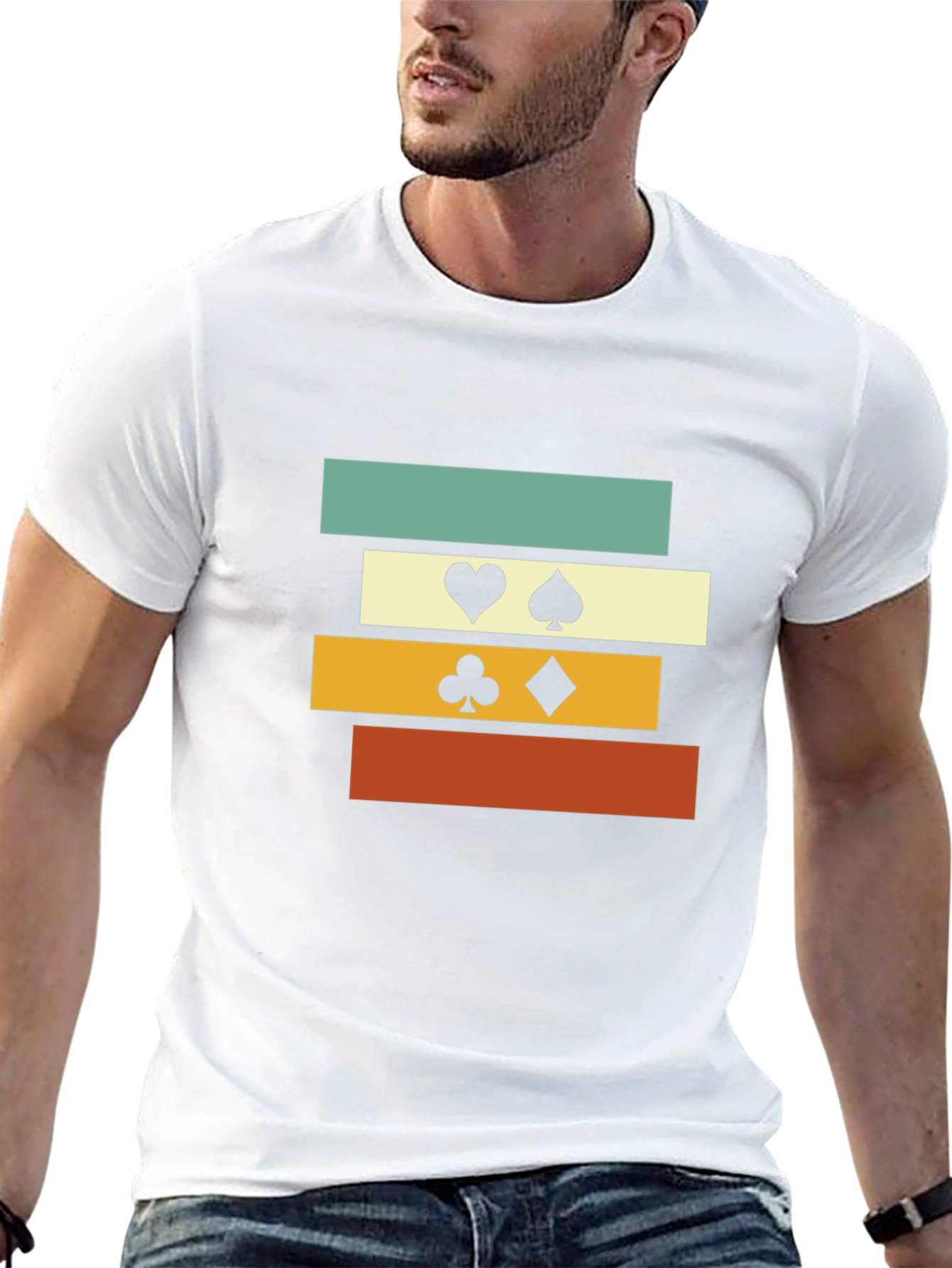 Retro Card Suit Graphic T-Shirt