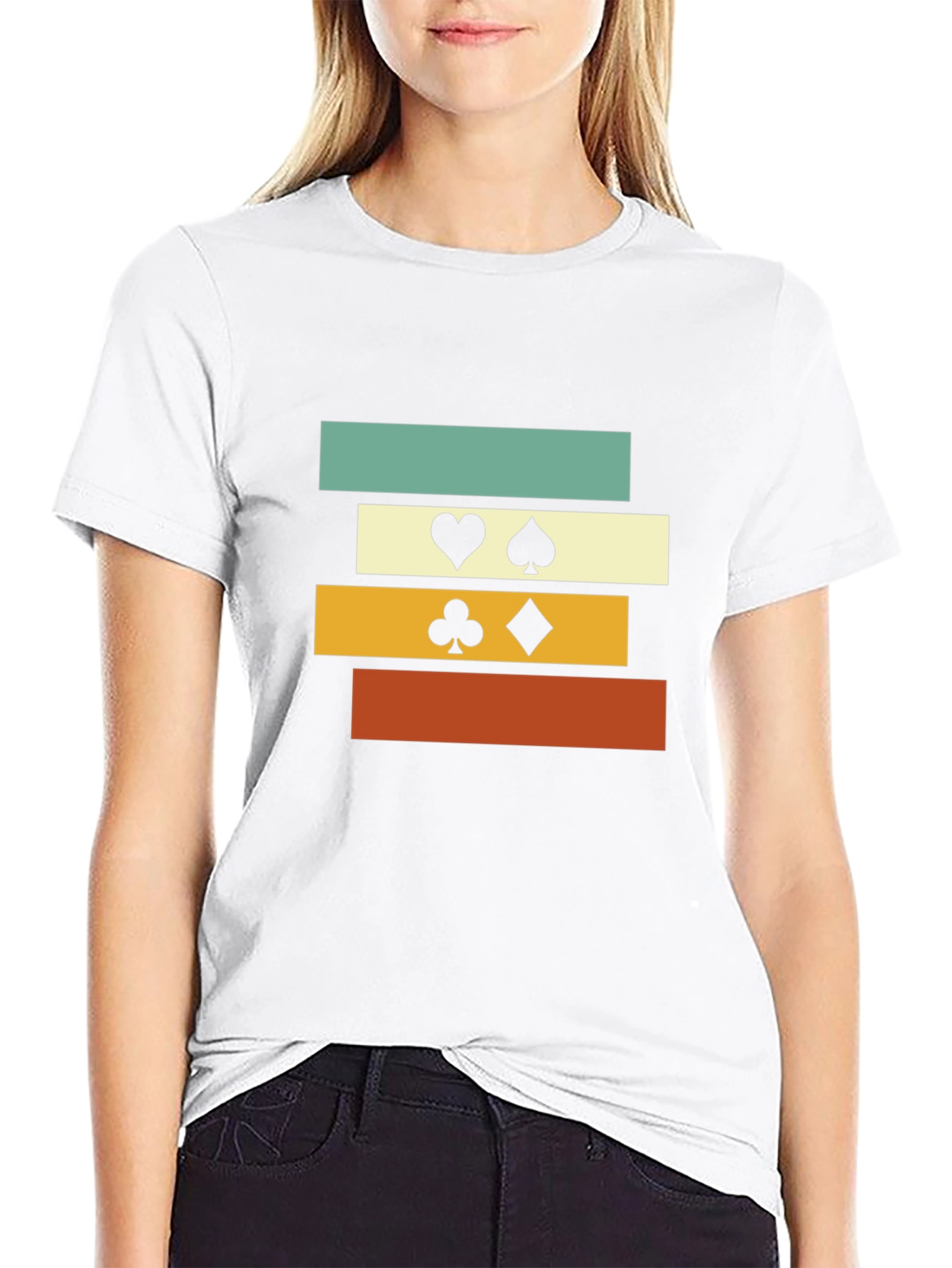 Retro Card Suit Graphic T-Shirt