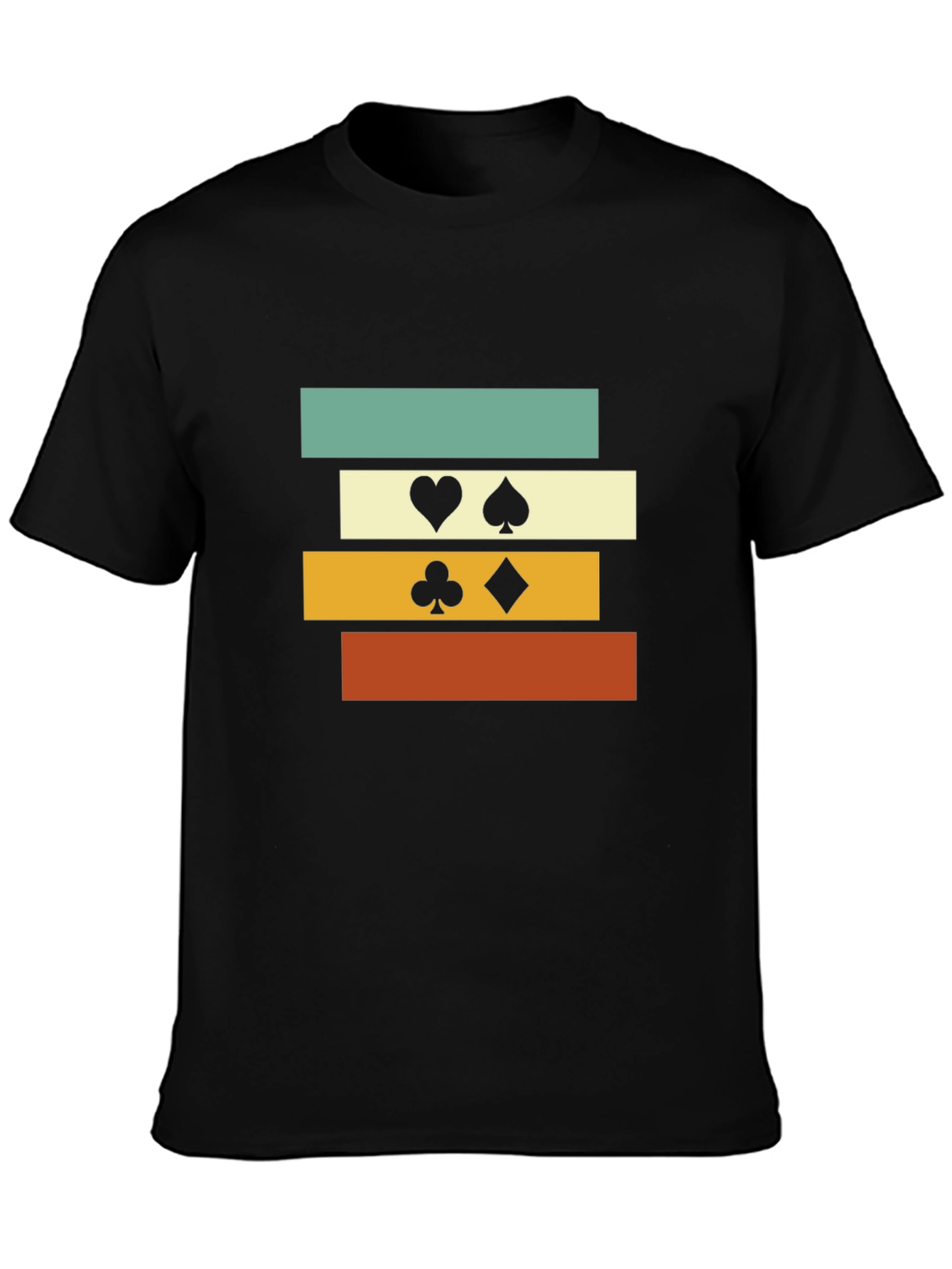 Retro Card Suit Graphic T-Shirt