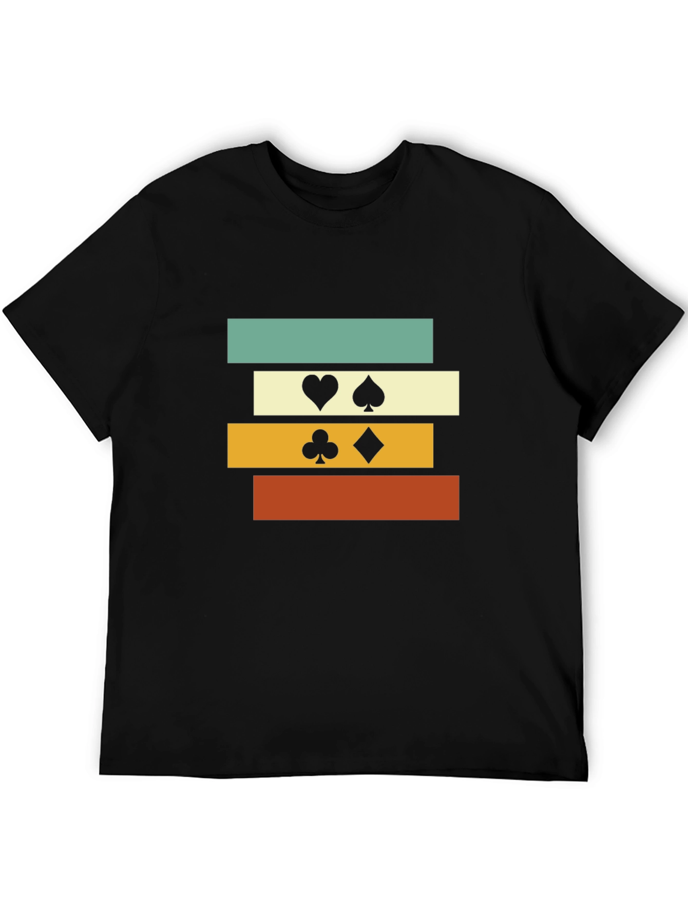 Retro Card Suit Graphic T-Shirt