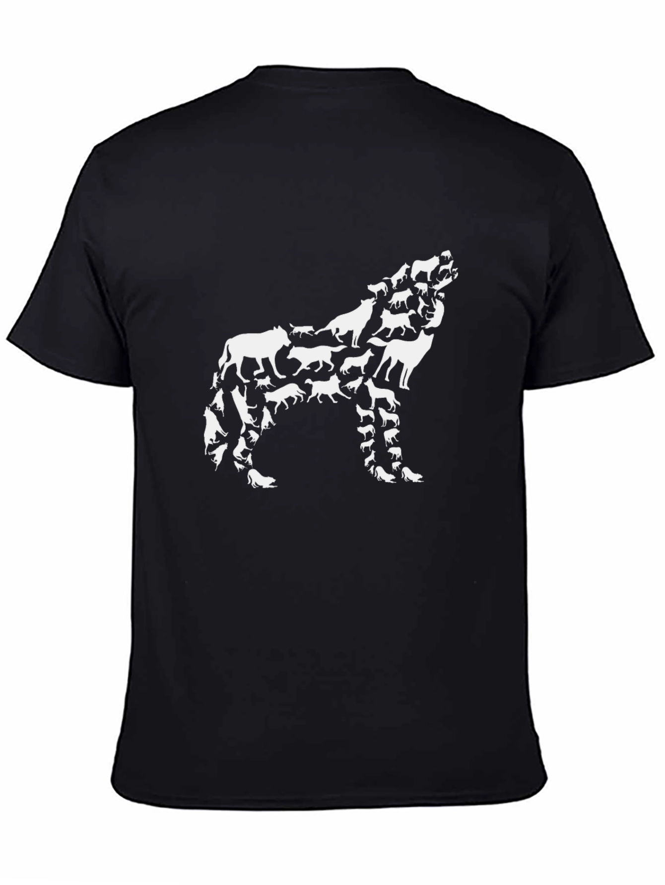 Wolf Pack Graphic Tee - Mens Black Cotton T-Shirt