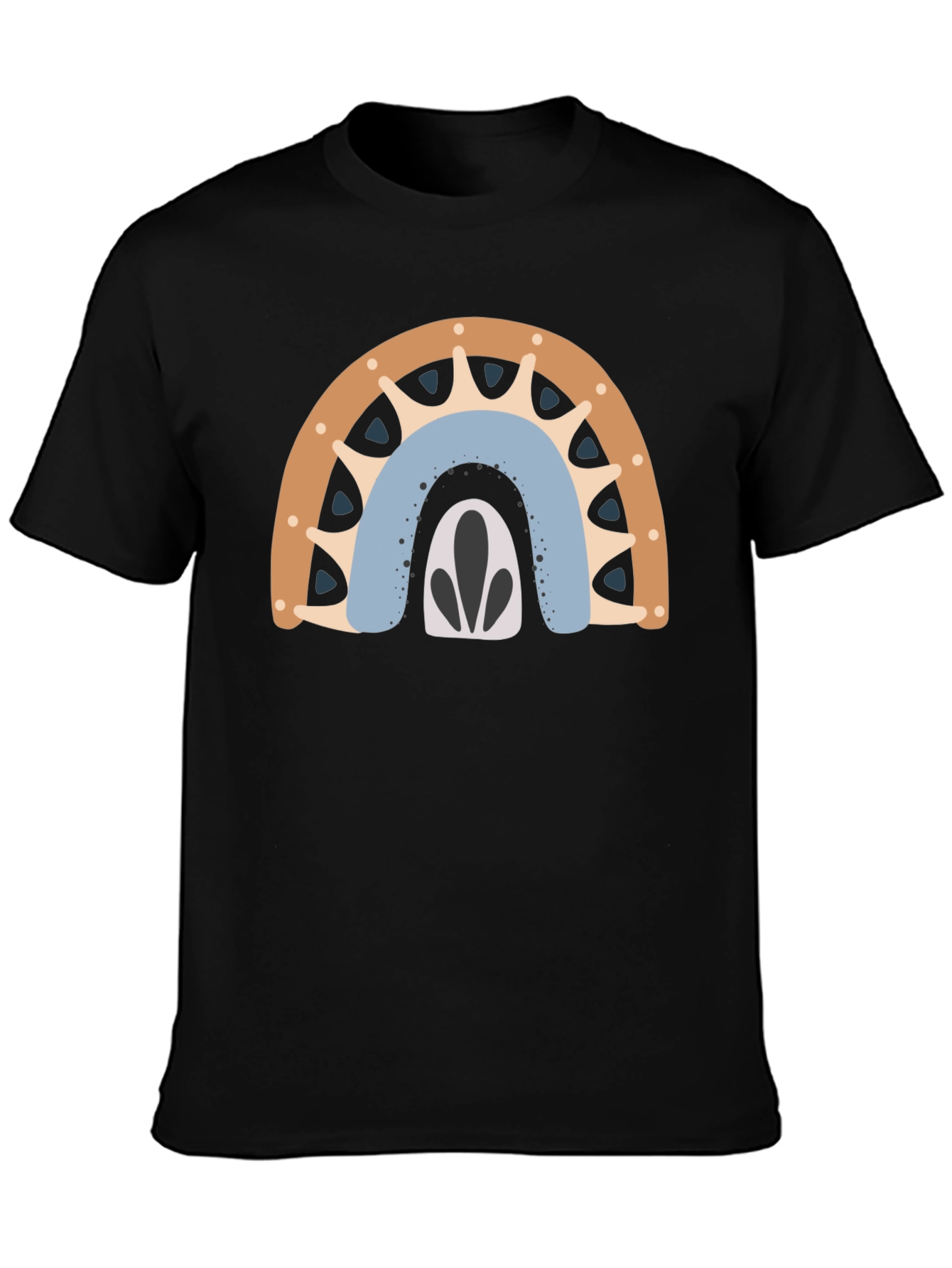 Boho Rainbow Graphic Tee - Mens Black T-Shirt