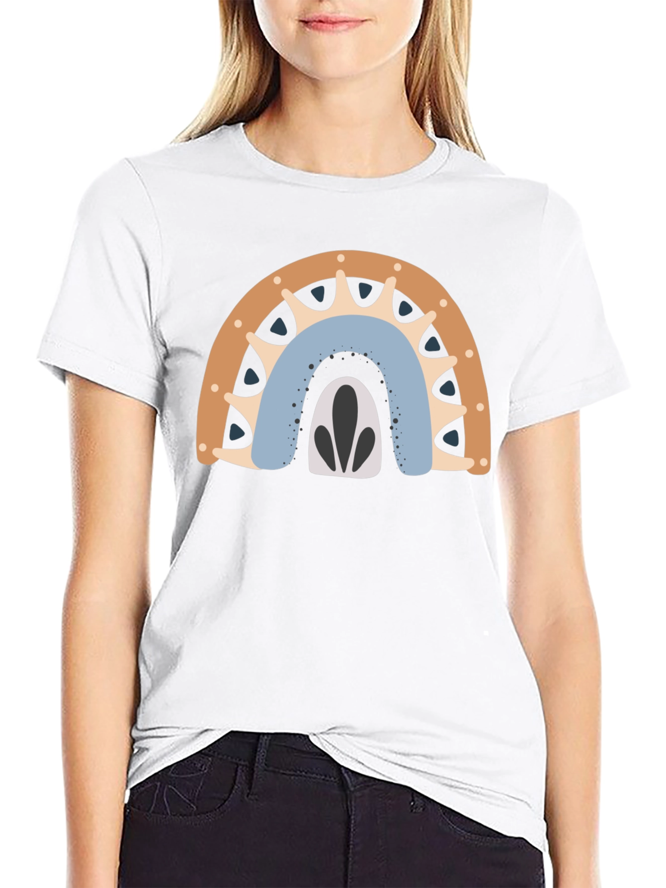 Boho Rainbow Graphic Tee - Mens Black T-Shirt