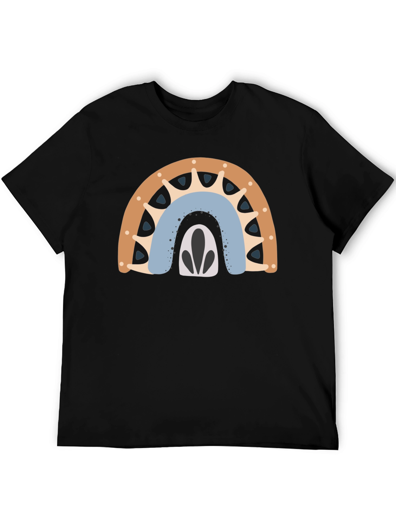 Boho Rainbow Graphic Tee - Mens Black T-Shirt