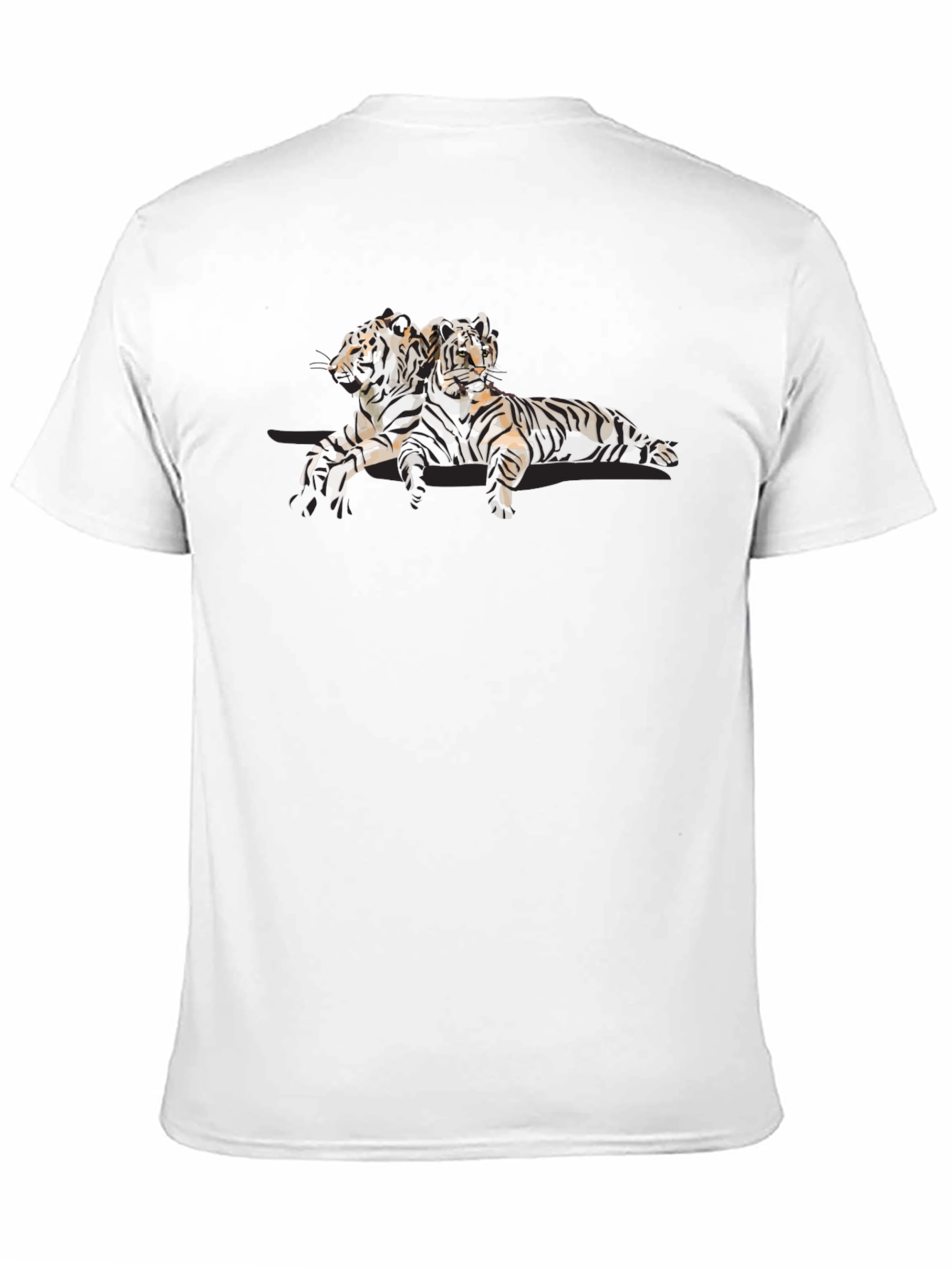 Graphic Print Black T-Shirt with Tiger Design