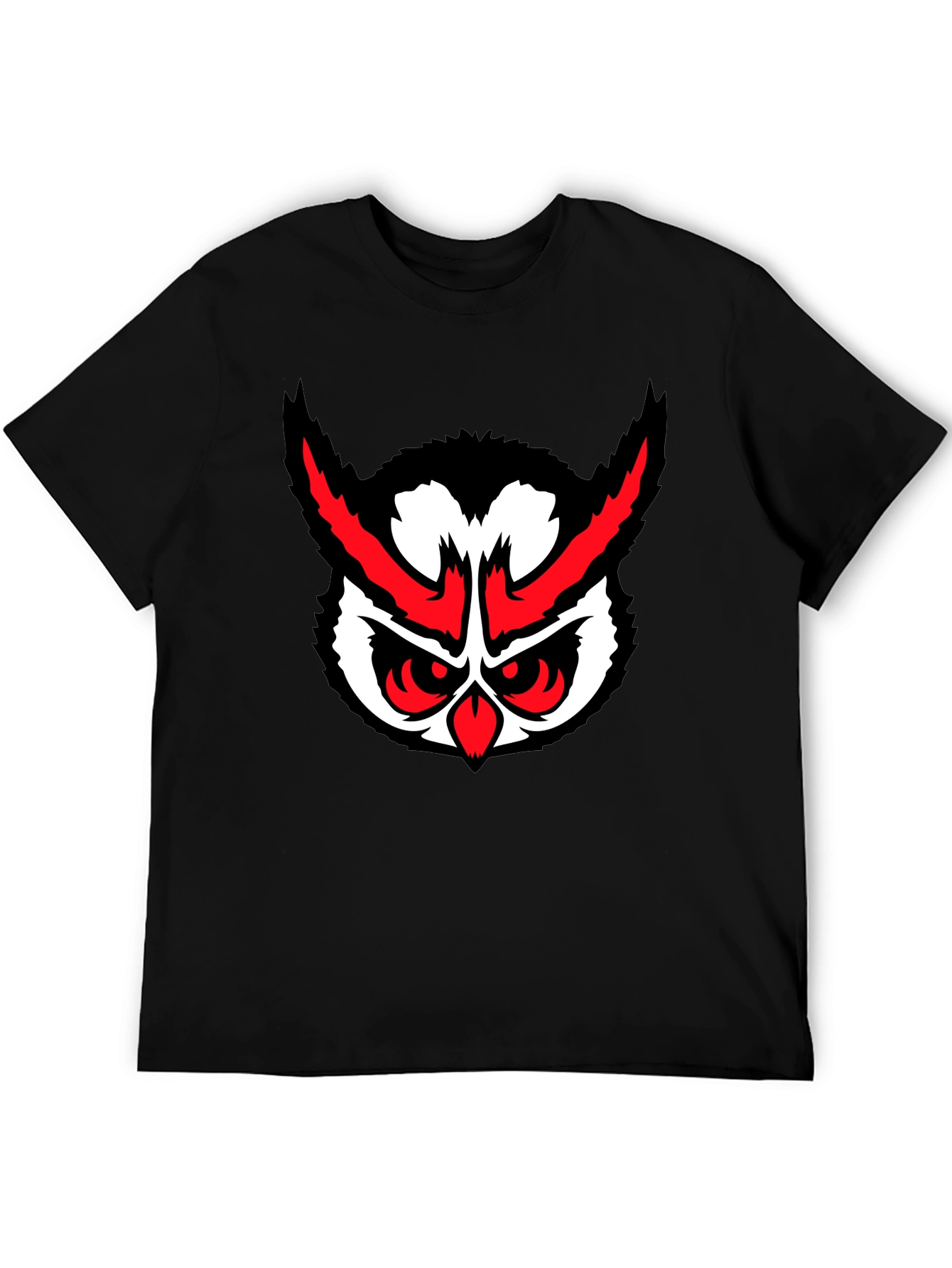 Mens Black Owl Graphic T-Shirt