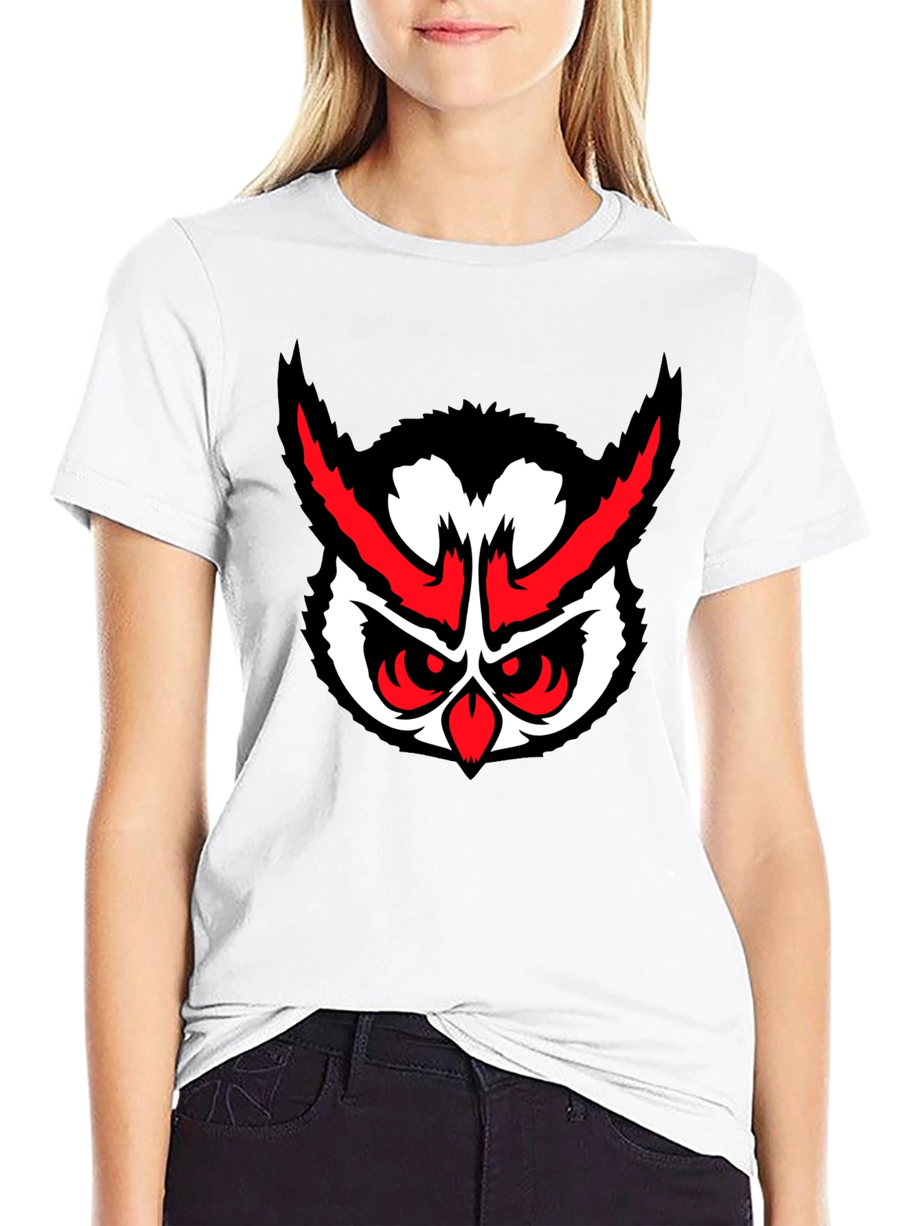 Mens Black Owl Graphic T-Shirt