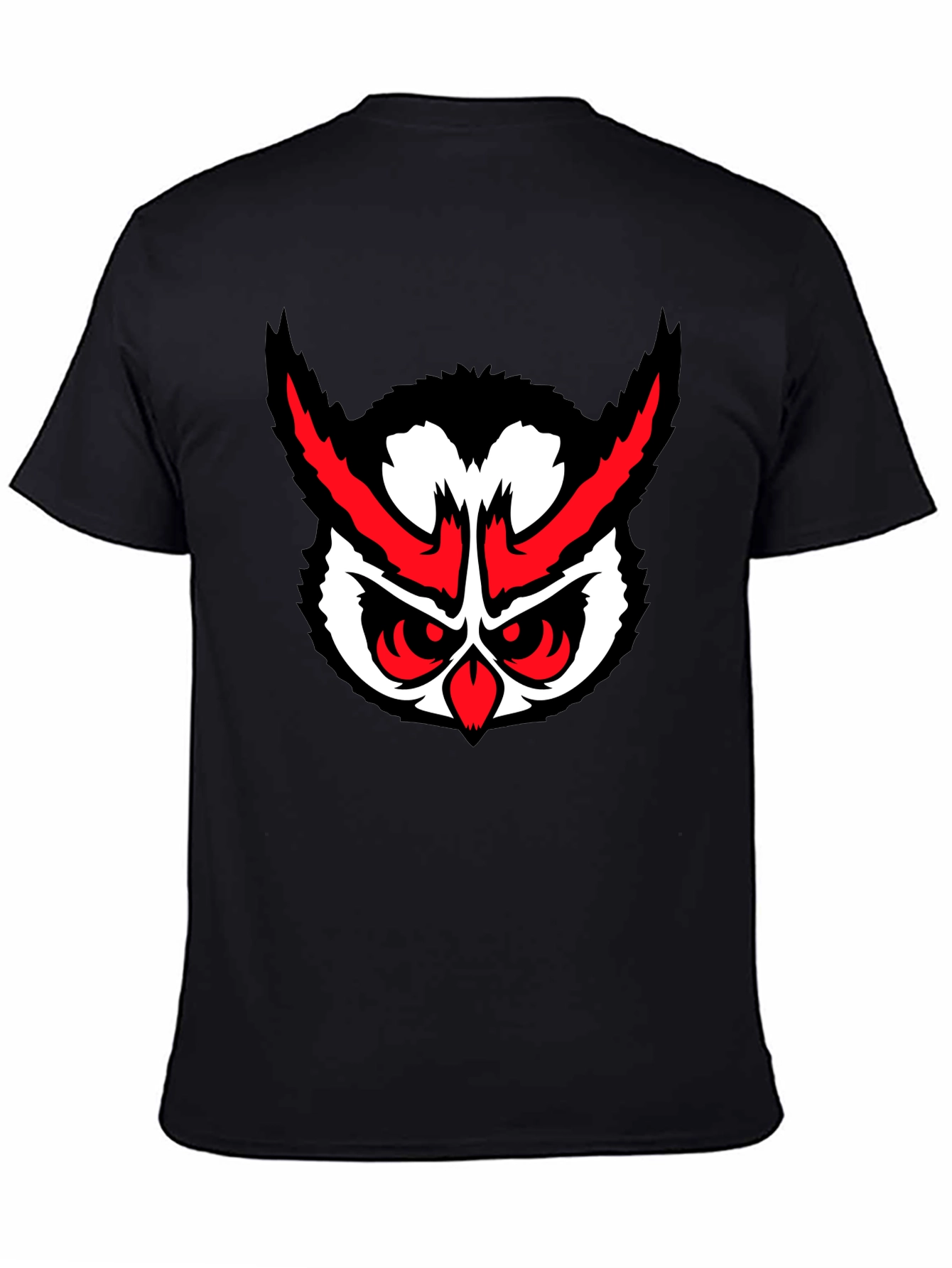 Mens Black Owl Graphic T-Shirt