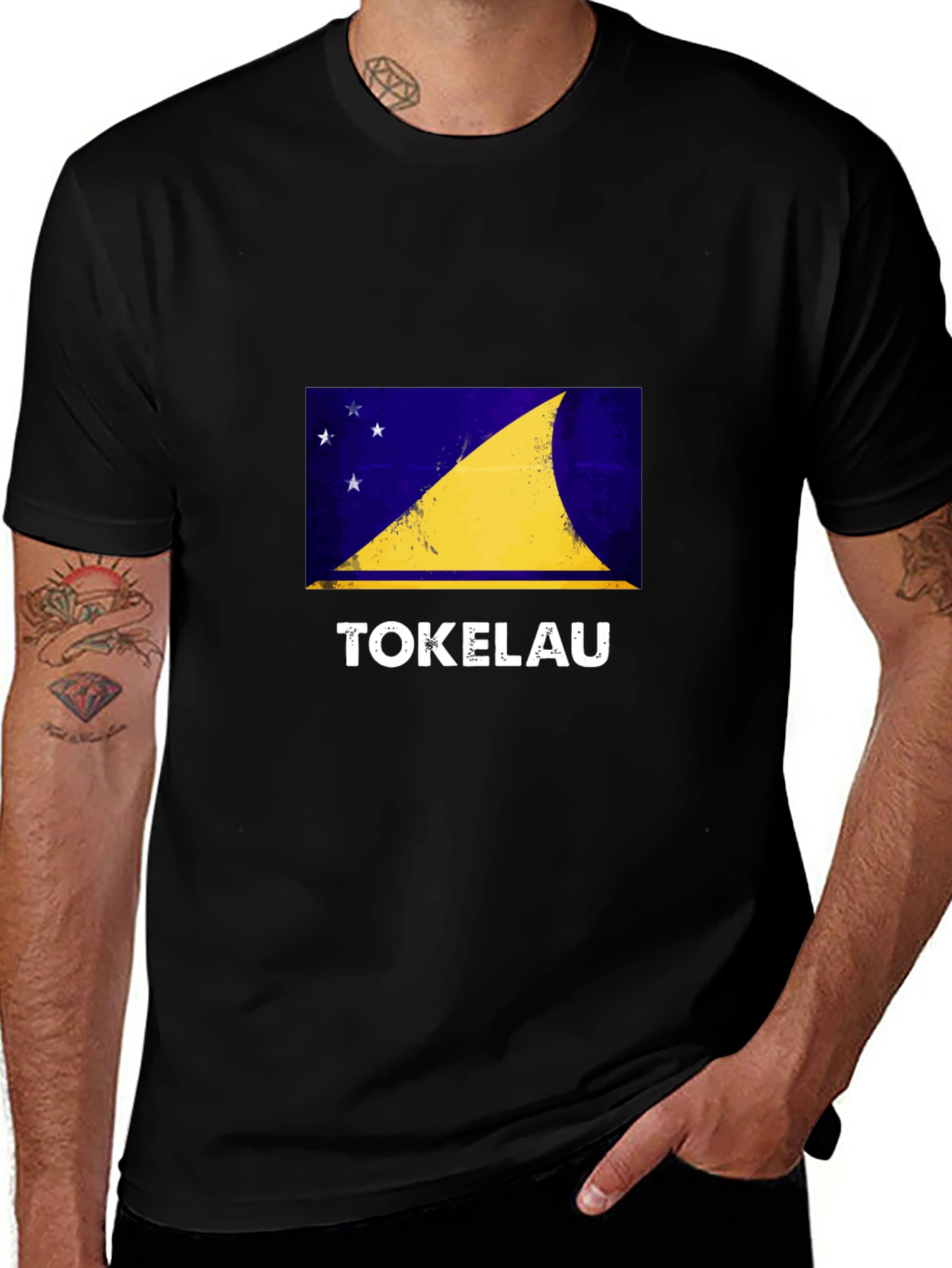 Tokelau Flag Graphic Tee - Black