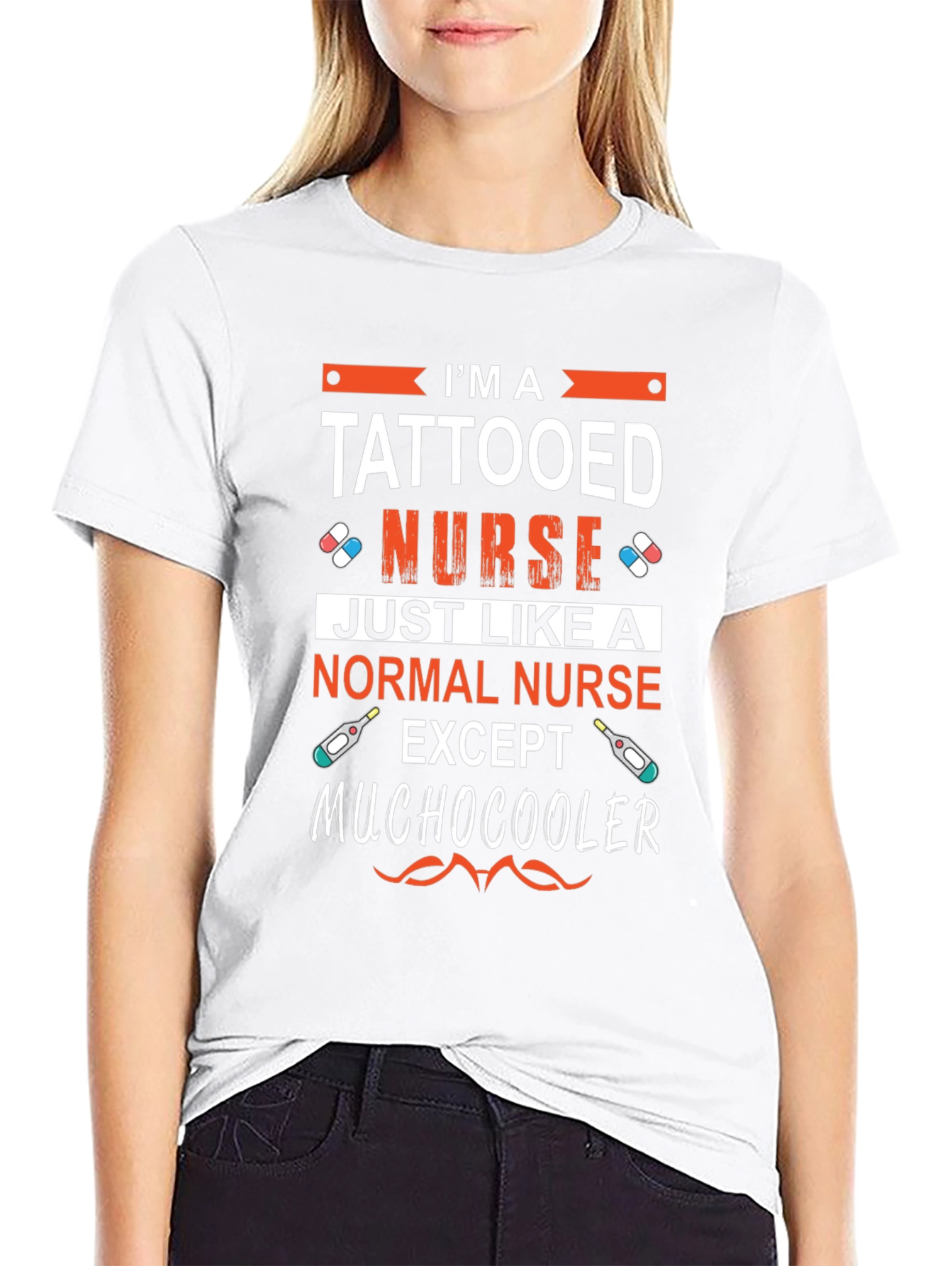 Tattooed Nurse Humor T-Shirt