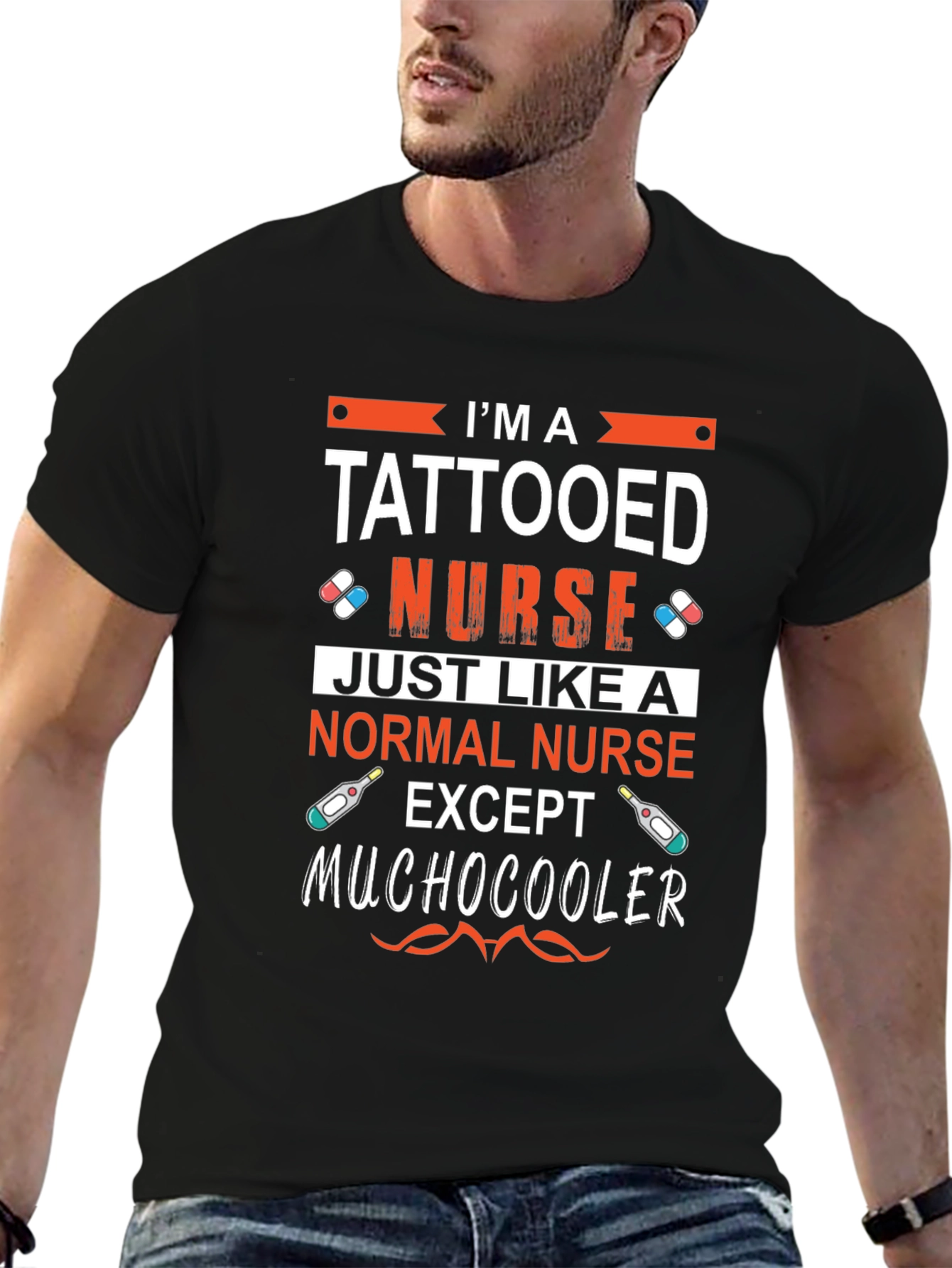 Tattooed Nurse Humor T-Shirt