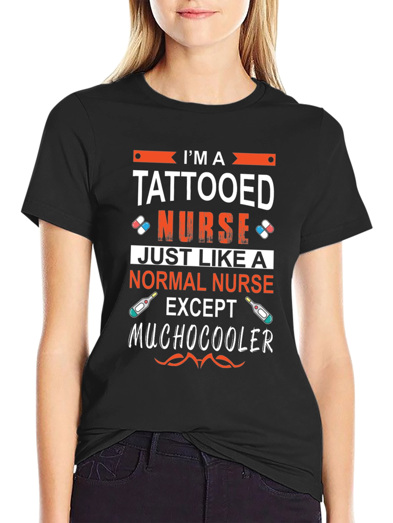 Tattooed Nurse Humor T-Shirt