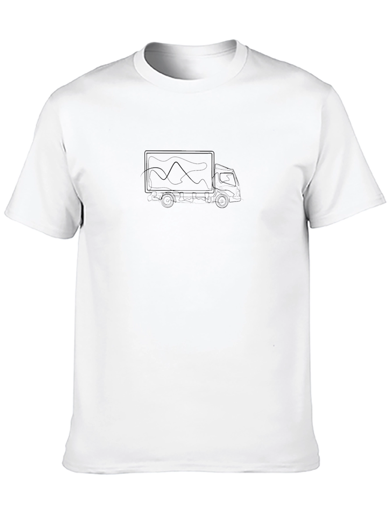 Black T-Shirt with Moving Truck Design