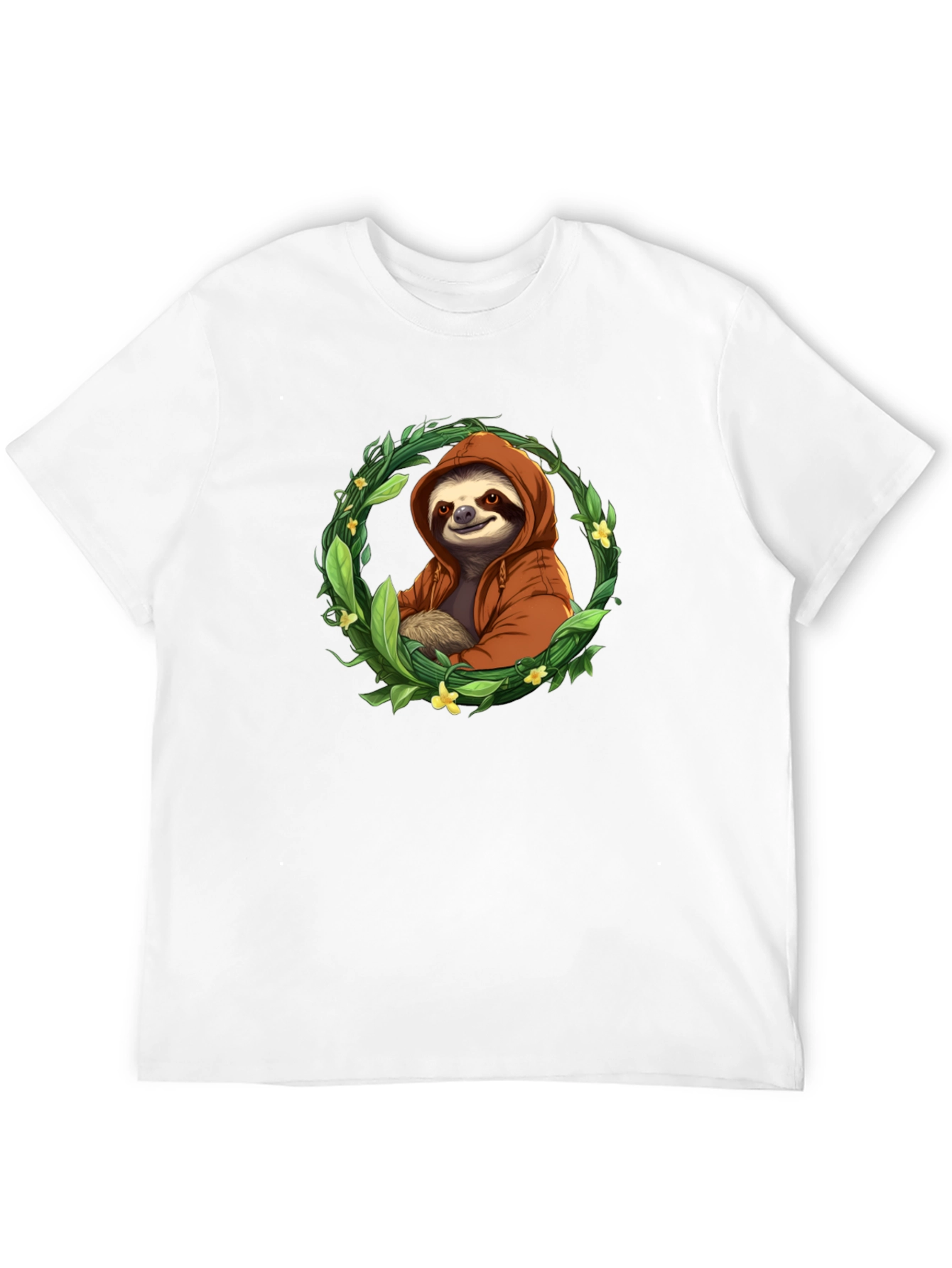Sloth in Hoodie T-Shirt - Relaxed Style