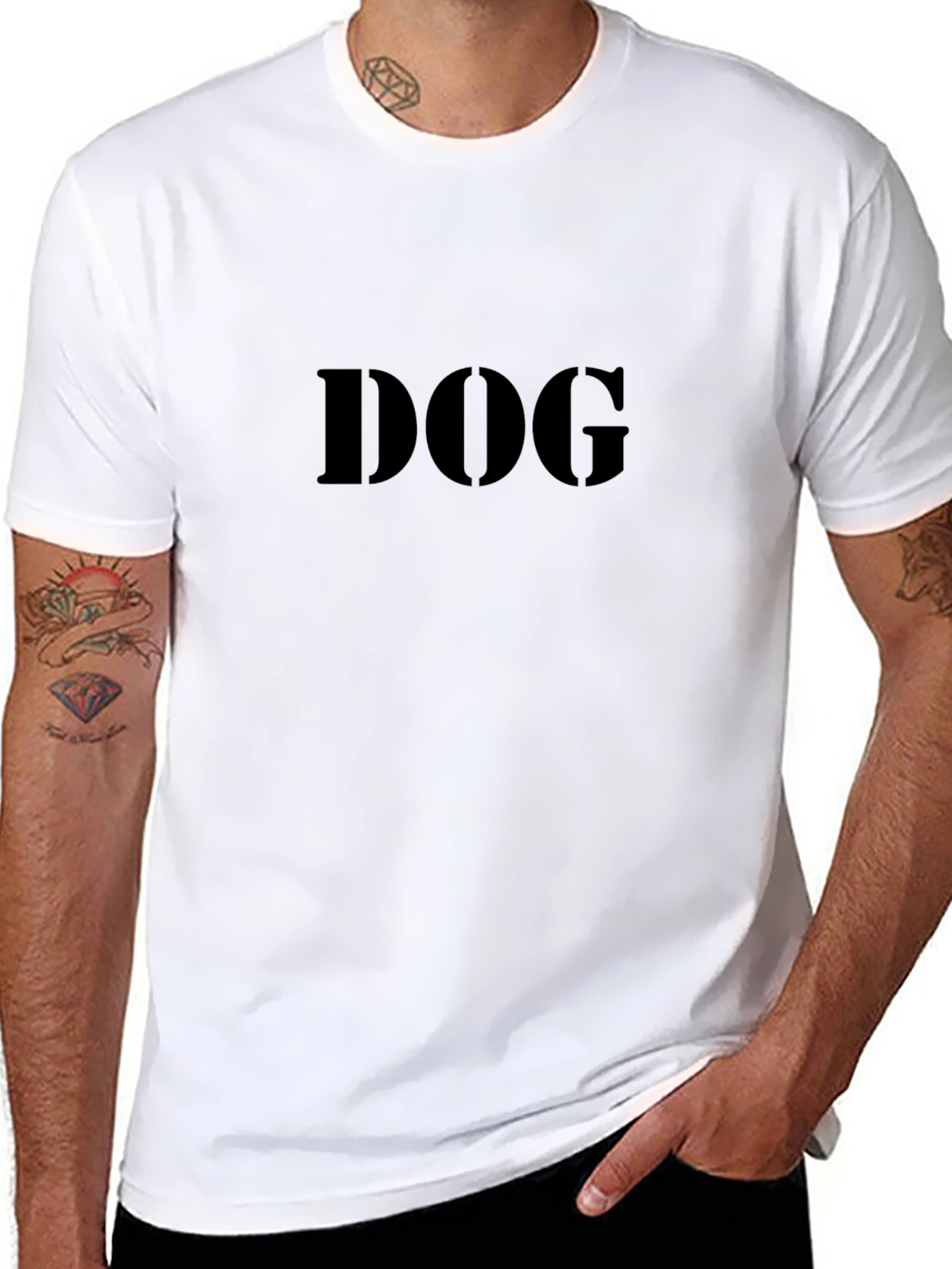 DOG Graphic T-Shirt - Black Crew Neck Tee