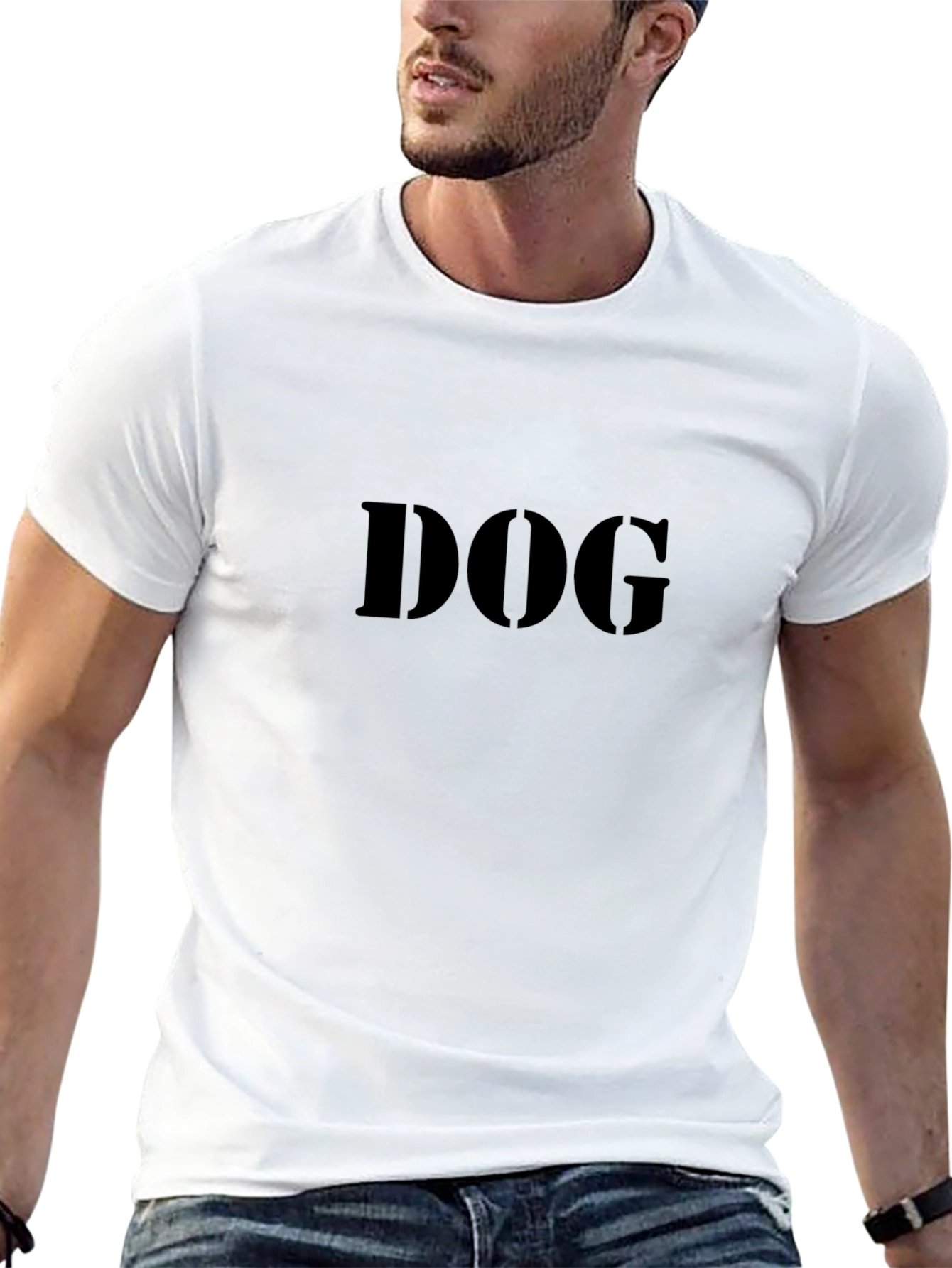 DOG Graphic T-Shirt - Black Crew Neck Tee