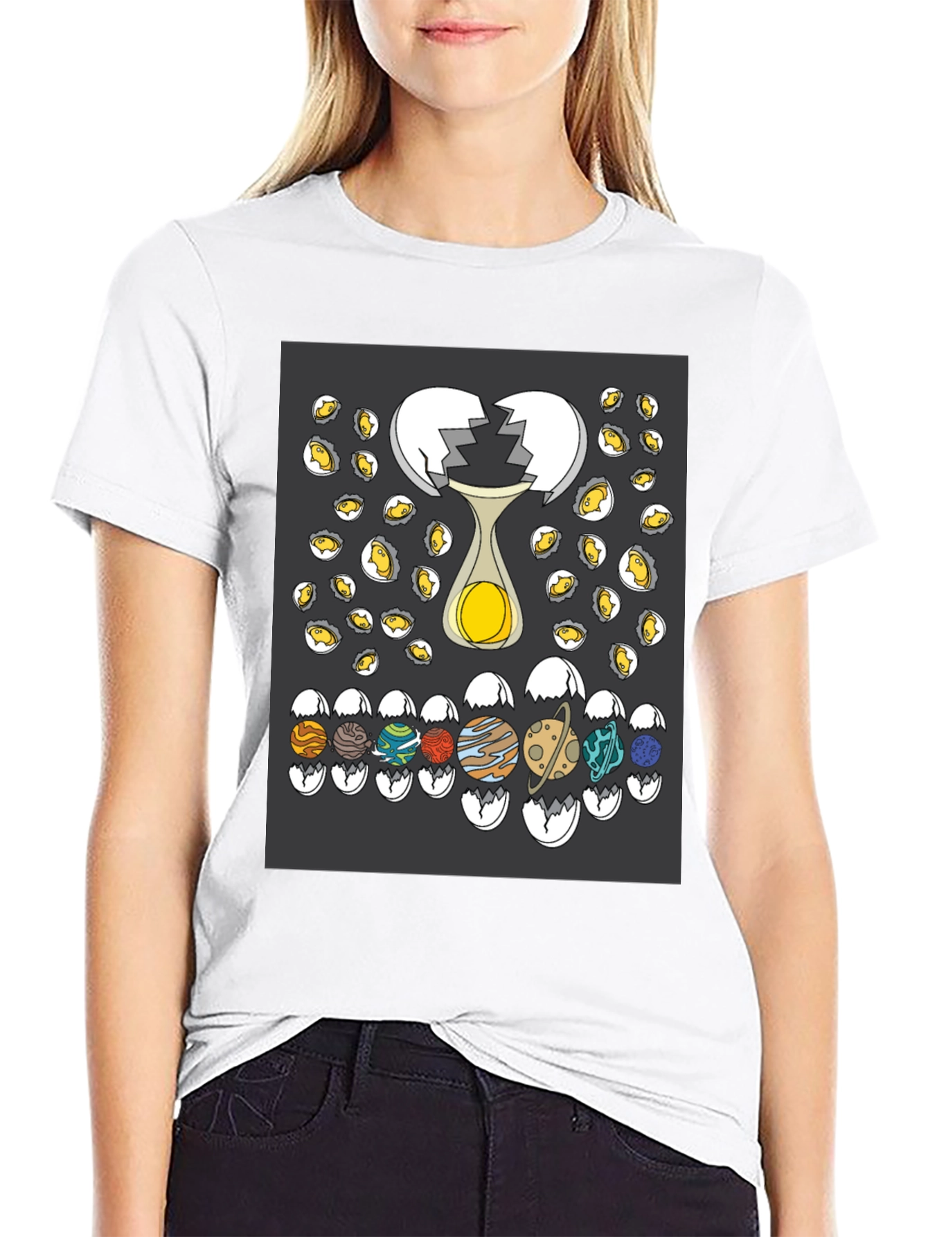 Planetary Egg T-Shirt: Cracked Universe Design