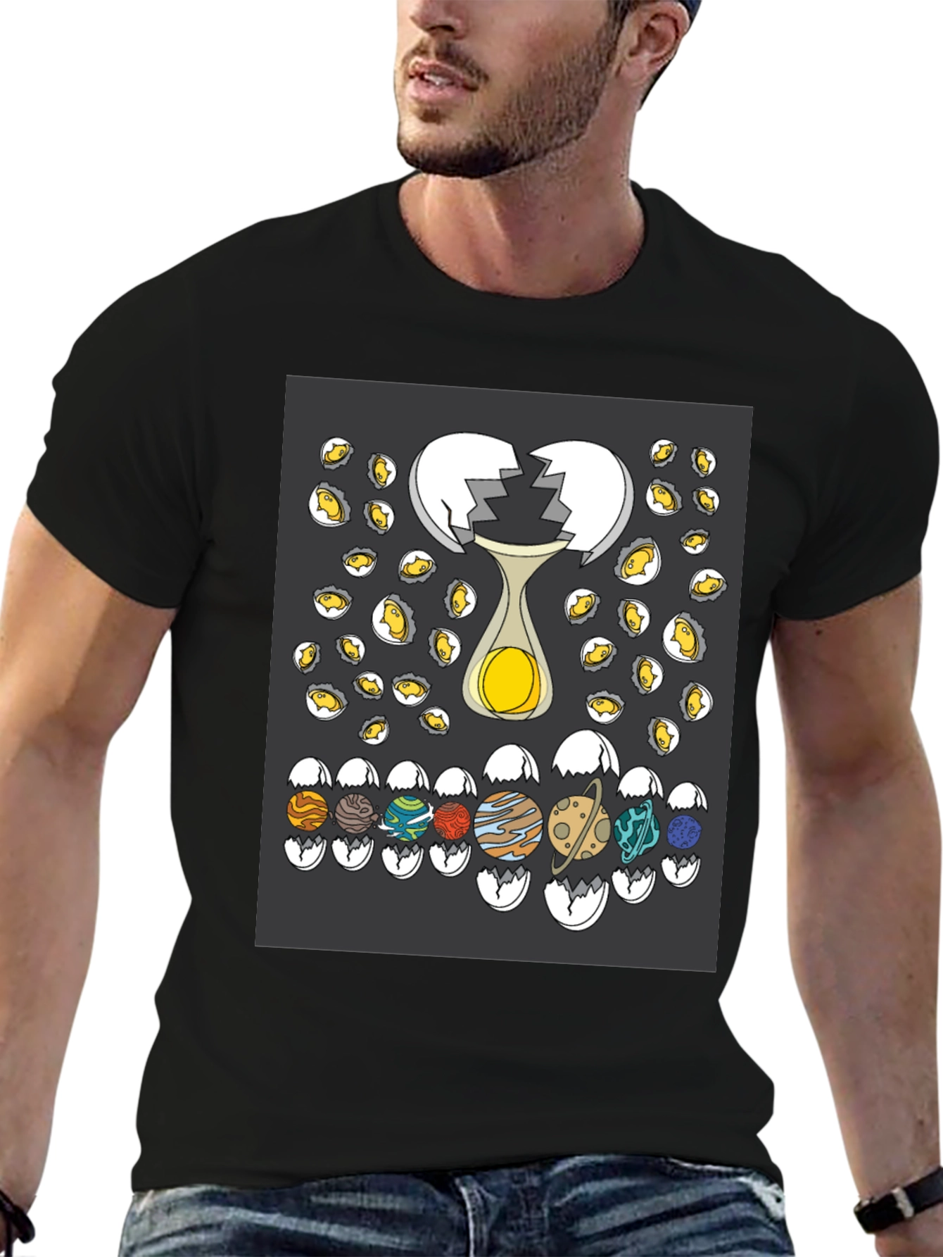 Planetary Egg T-Shirt: Cracked Universe Design