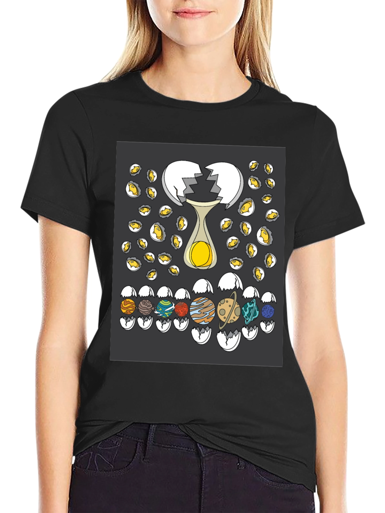 Planetary Egg T-Shirt: Cracked Universe Design