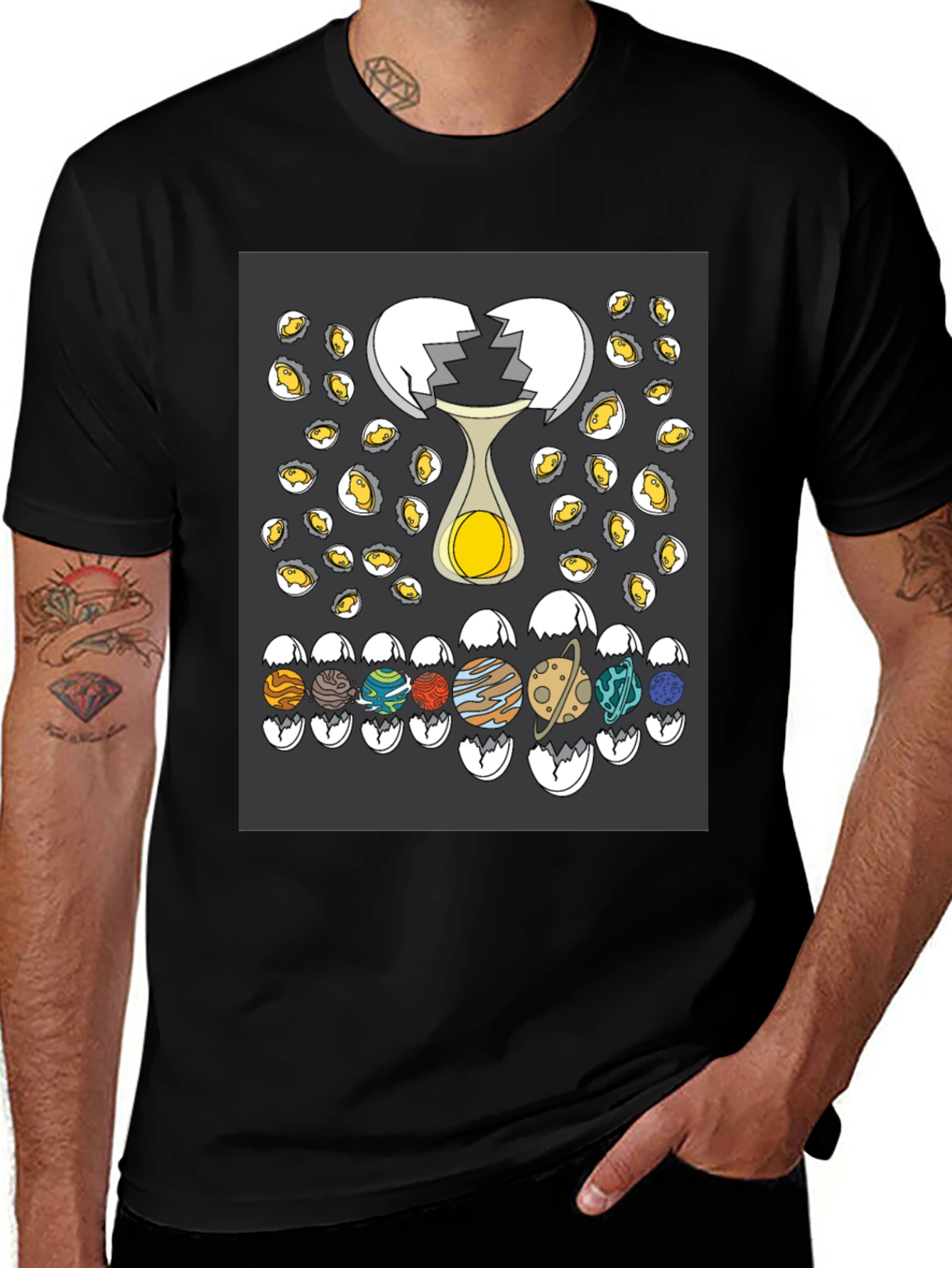 Planetary Egg T-Shirt: Cracked Universe Design