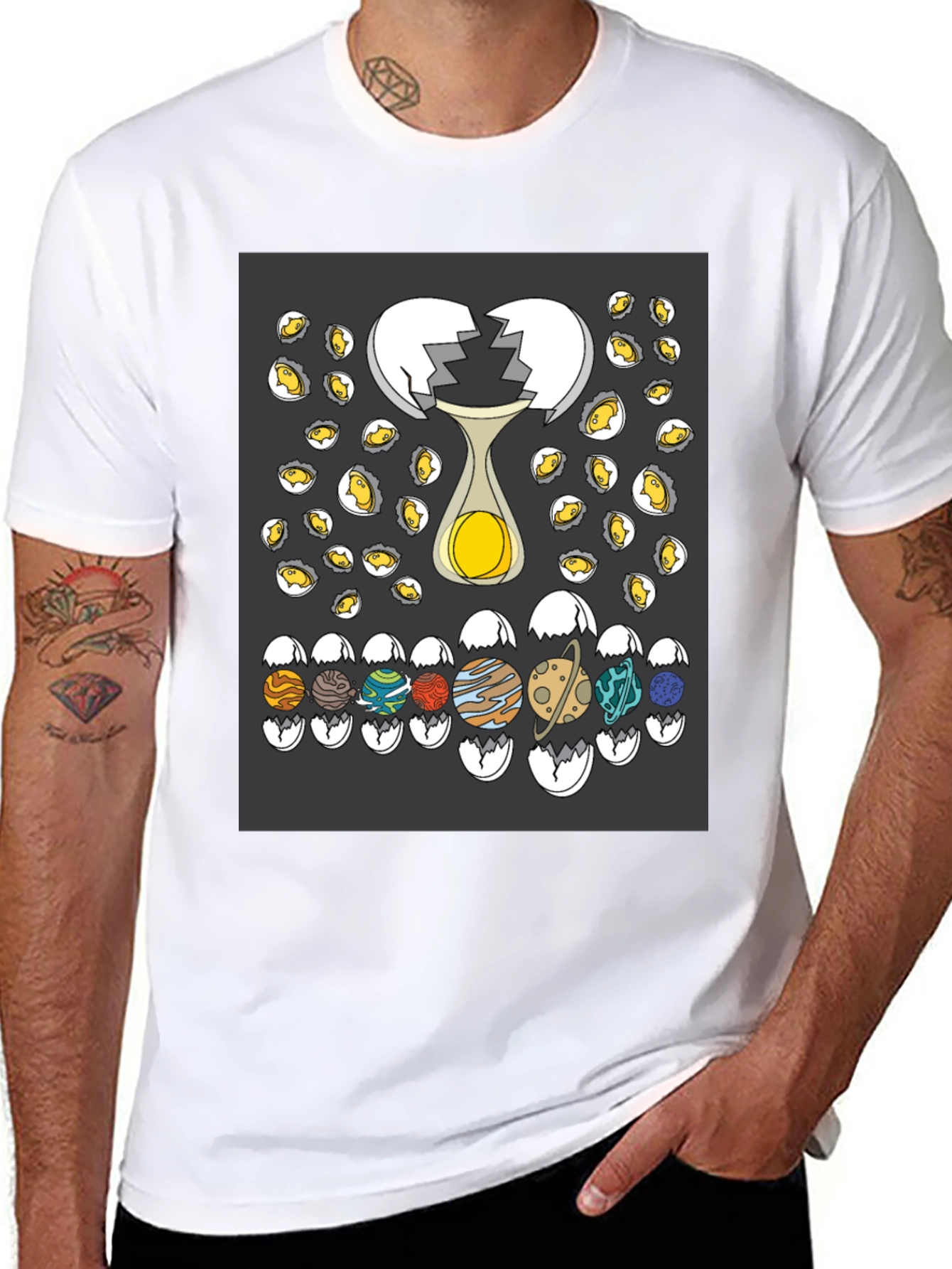 Planetary Egg T-Shirt: Cracked Universe Design