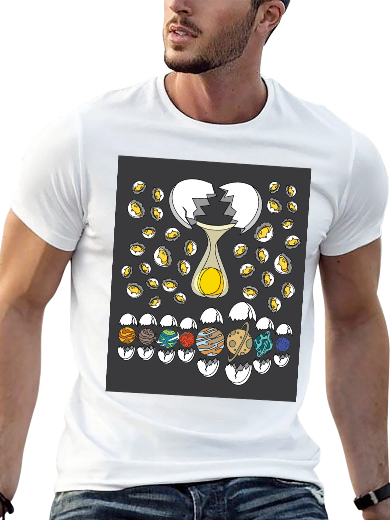 Planetary Egg T-Shirt: Cracked Universe Design