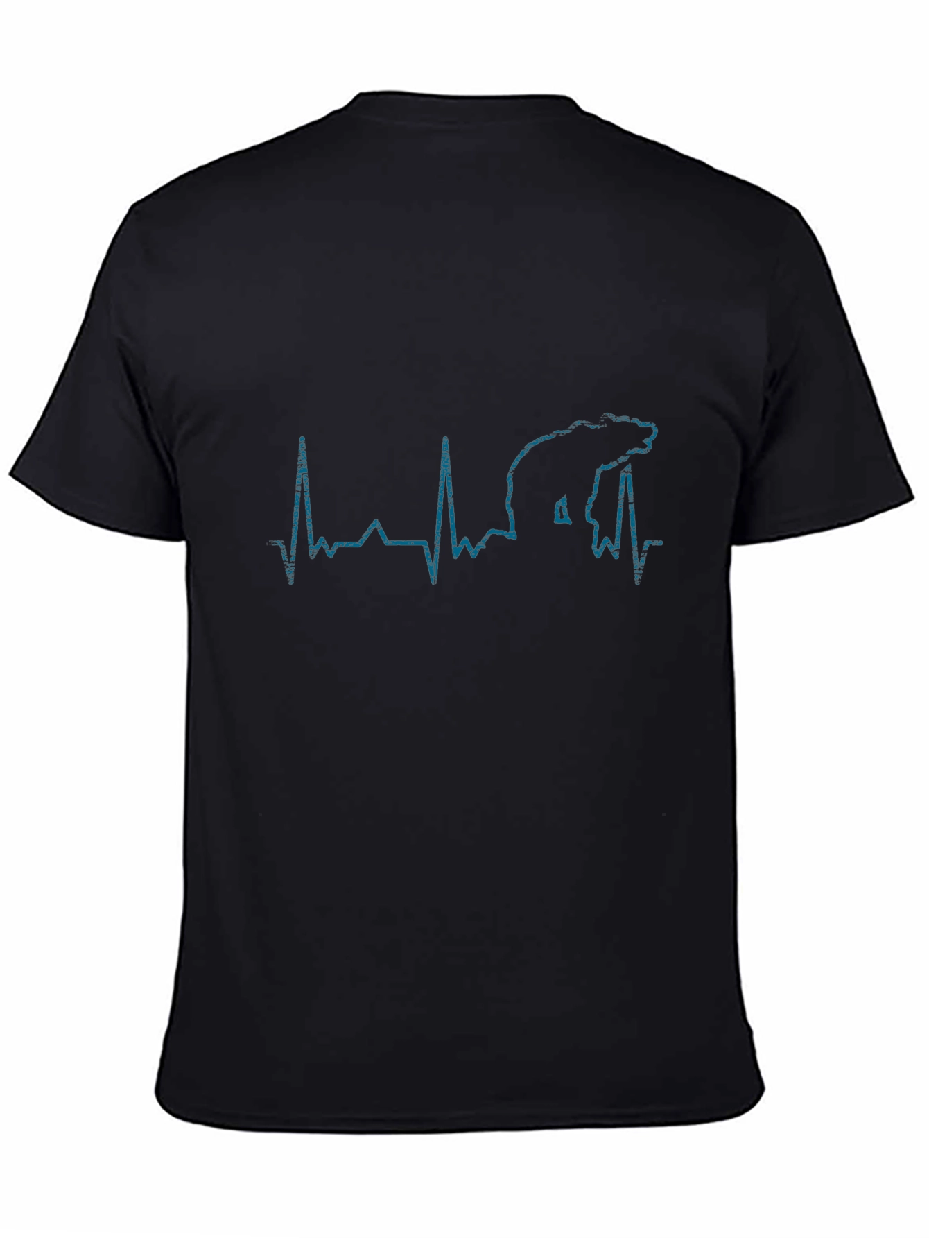 Bear Heartbeat Graphic T-Shirt - Black