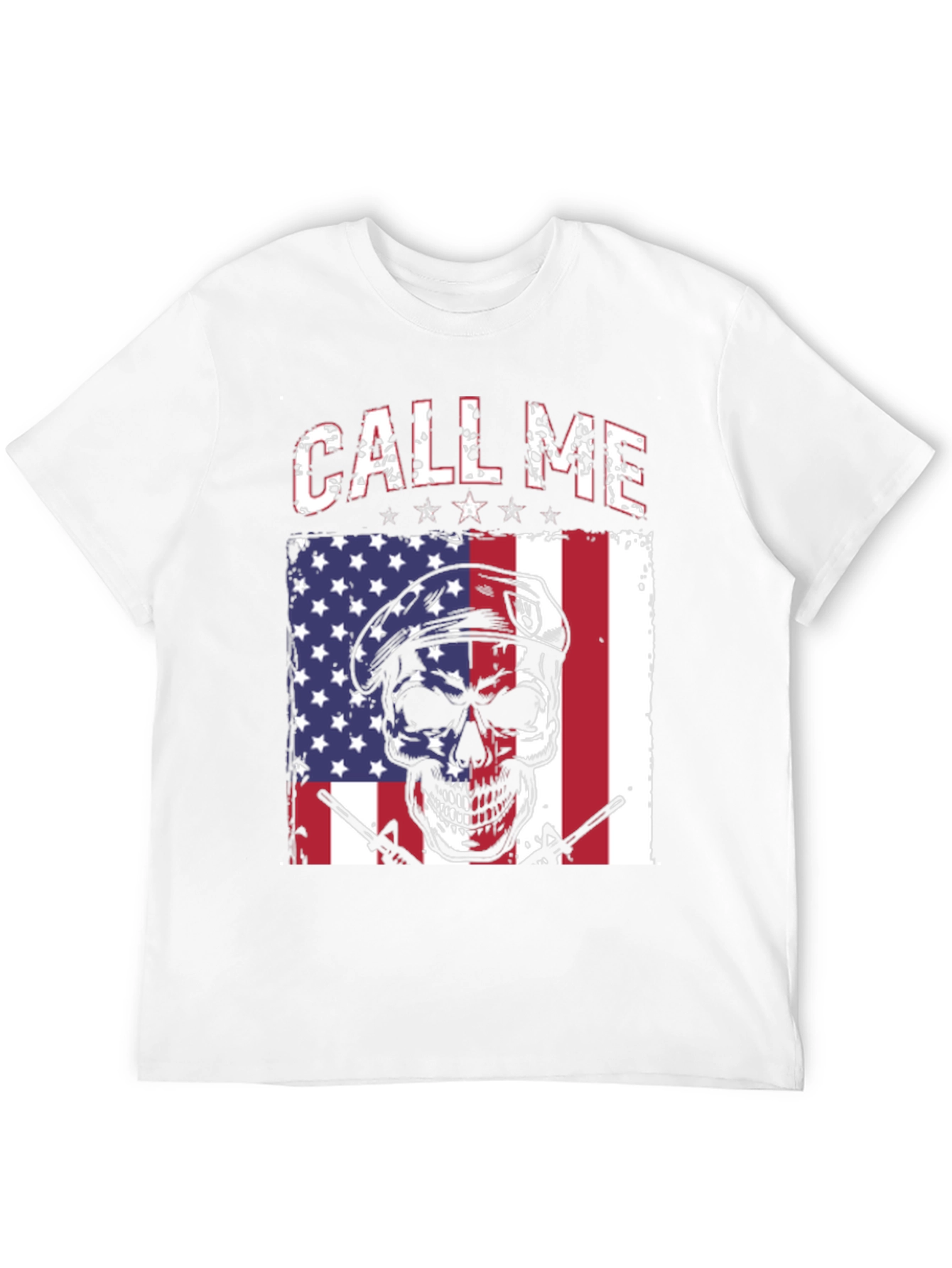 Call Me Skull American Flag T-Shirt