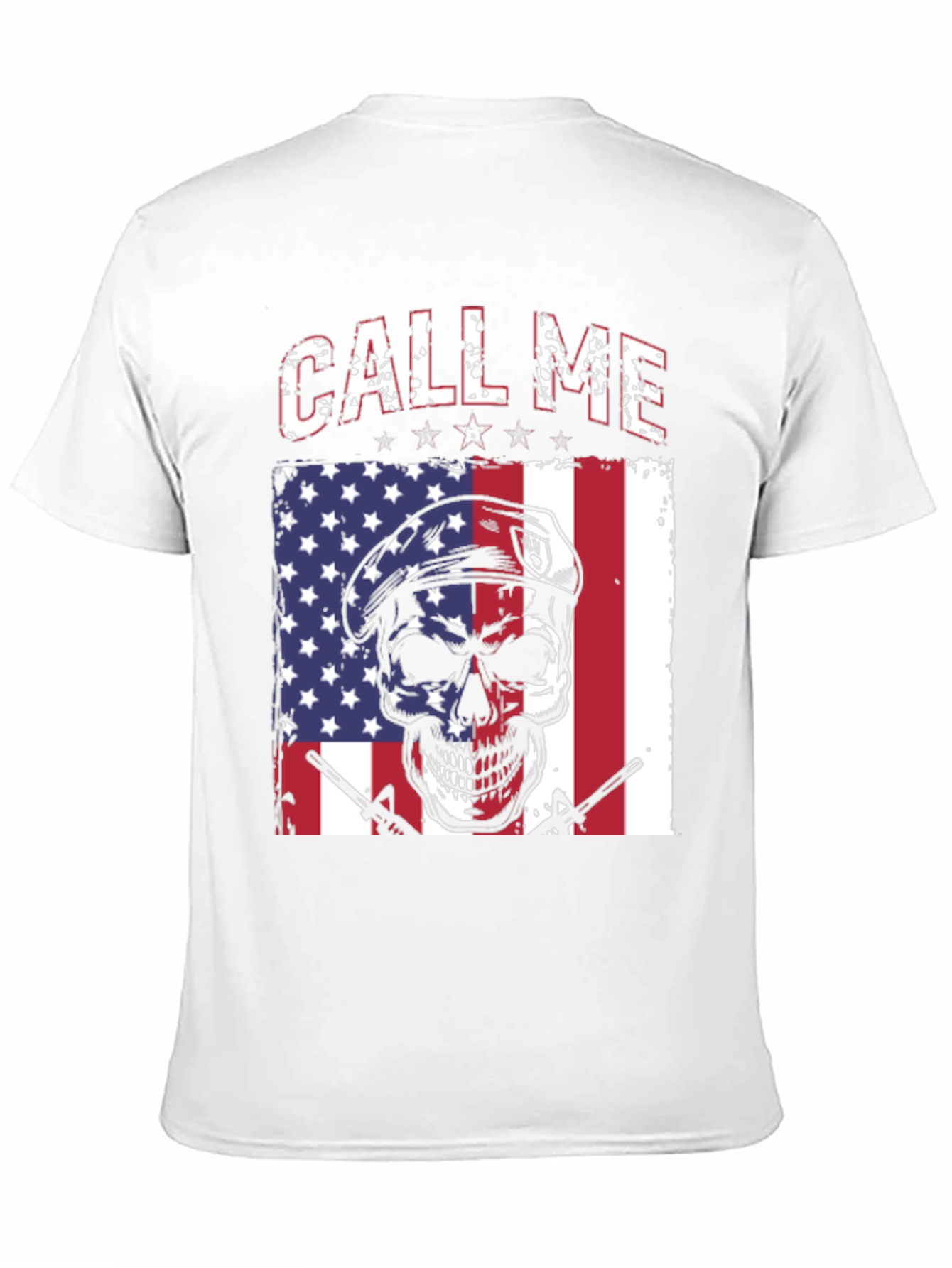 Call Me Skull American Flag T-Shirt