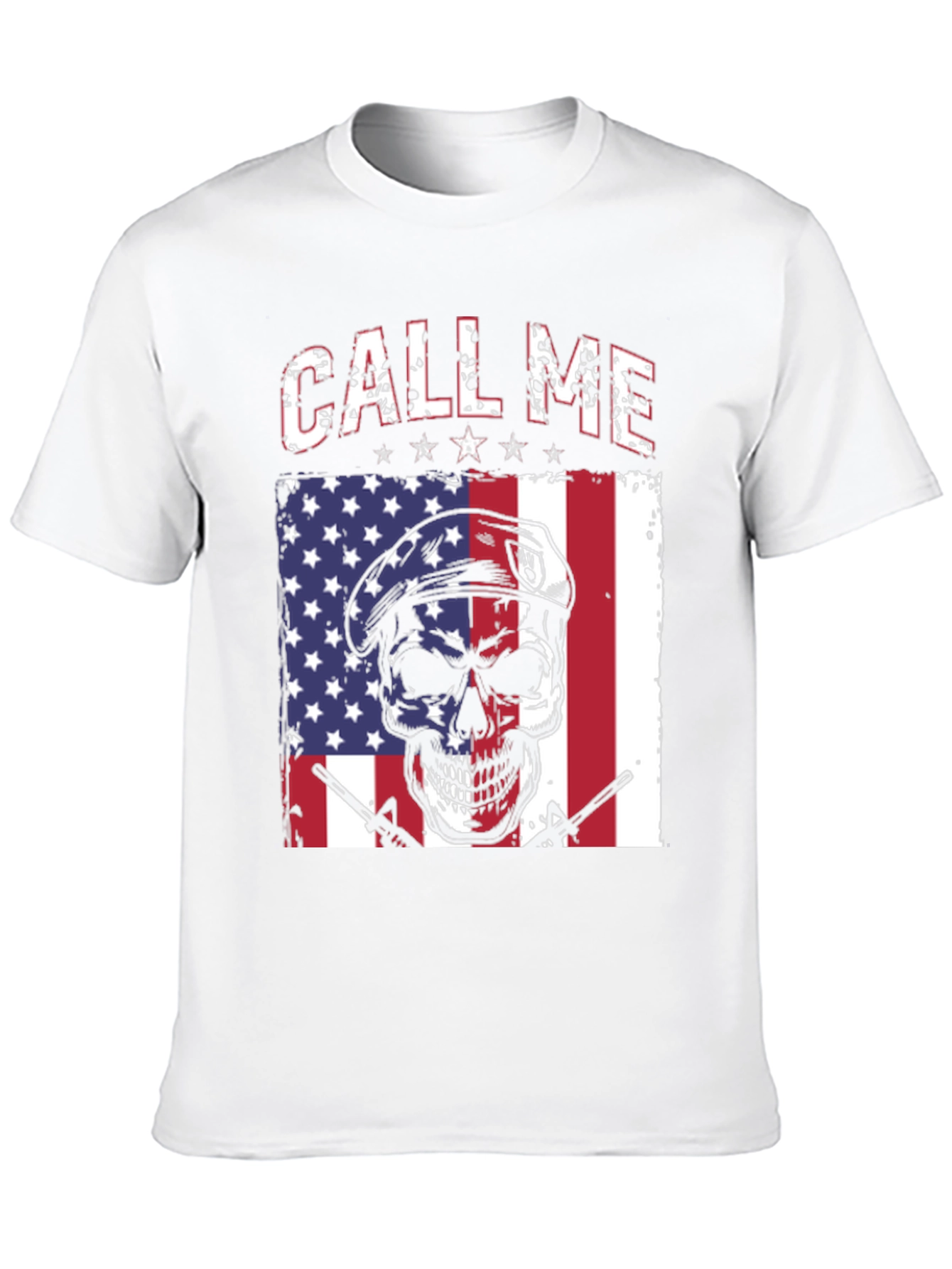Call Me Skull American Flag T-Shirt