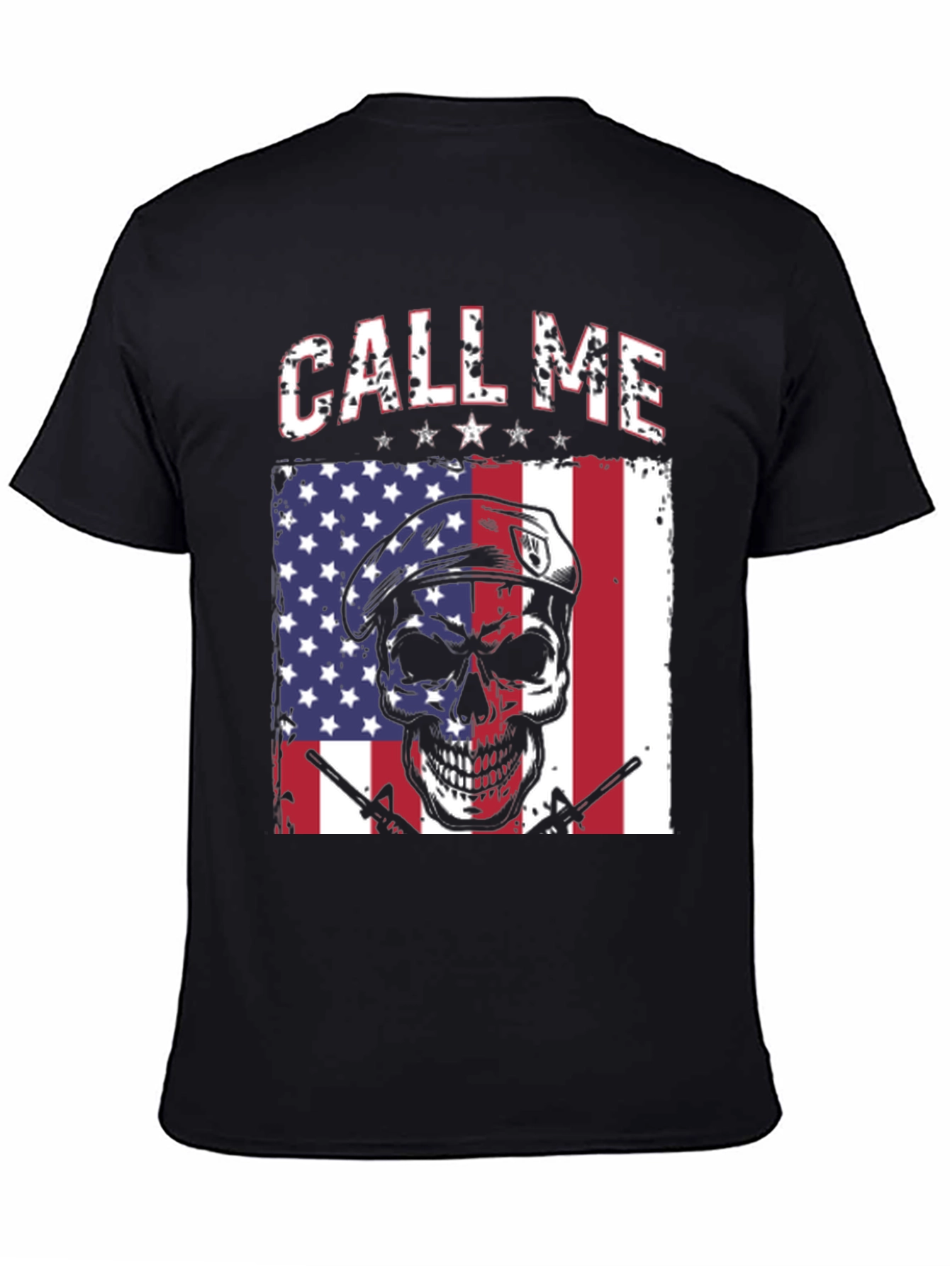 Call Me Skull American Flag T-Shirt