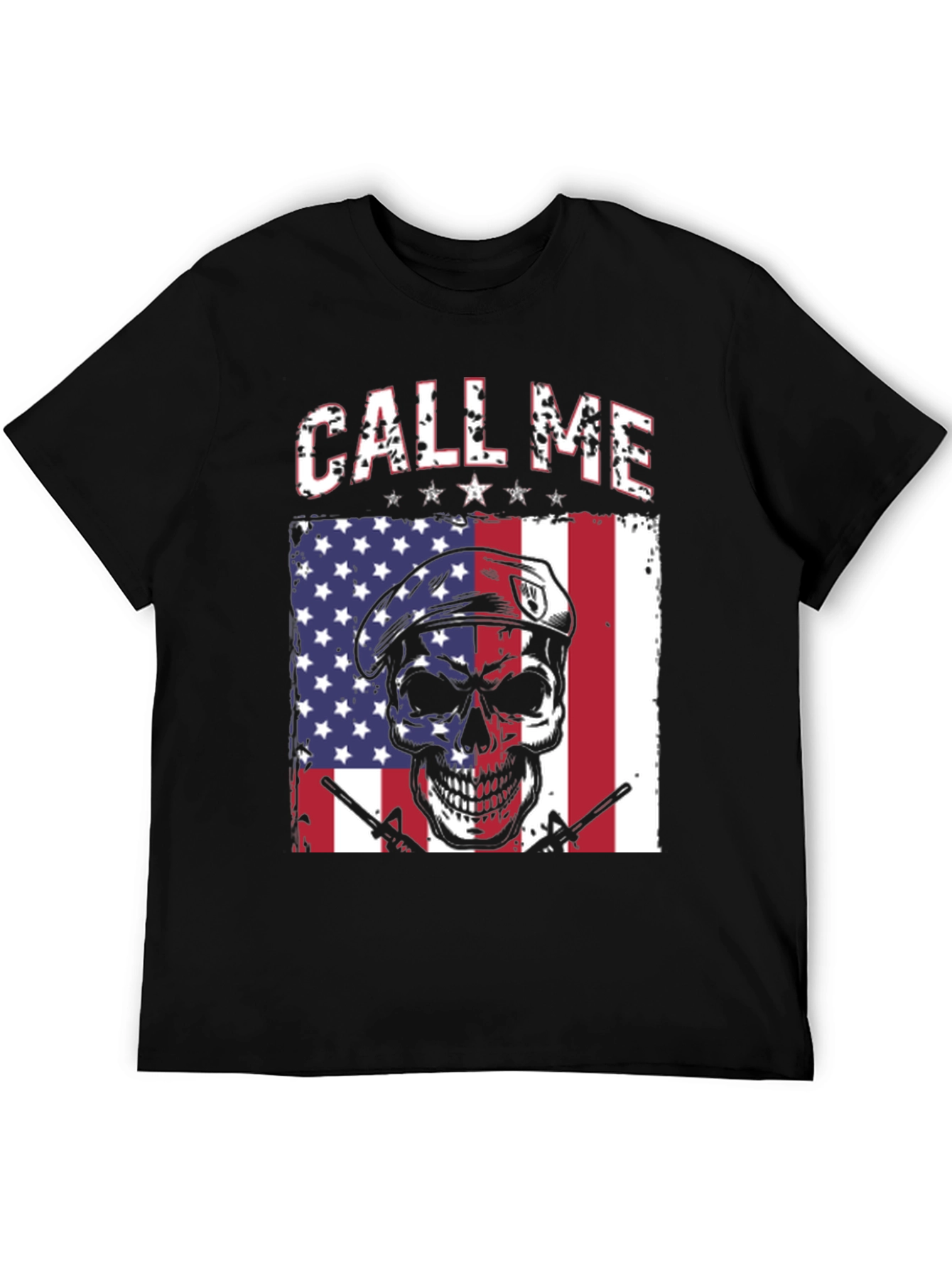Call Me Skull American Flag T-Shirt