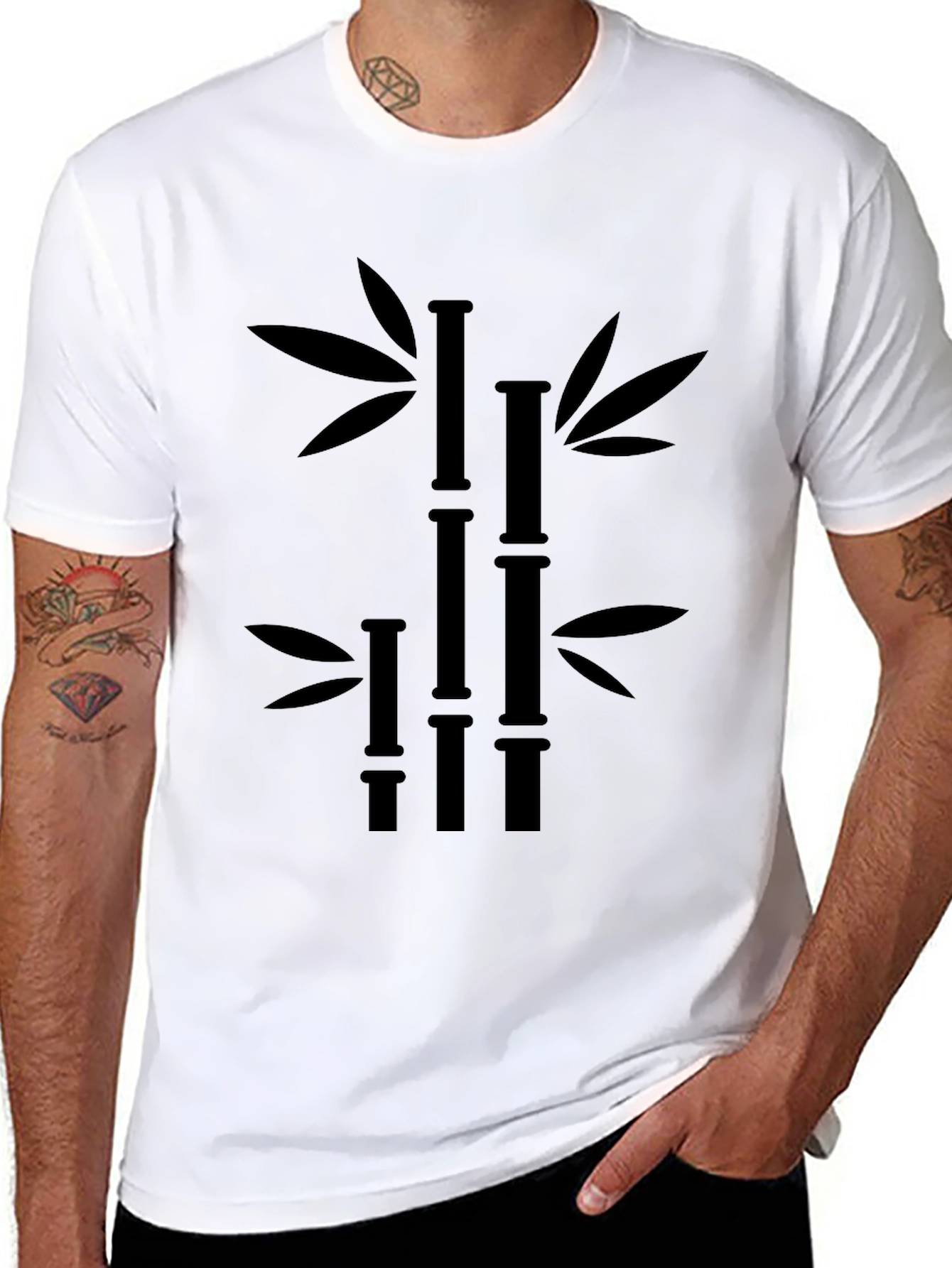 Bamboo Graphic Tee - Mens Black T-Shirt