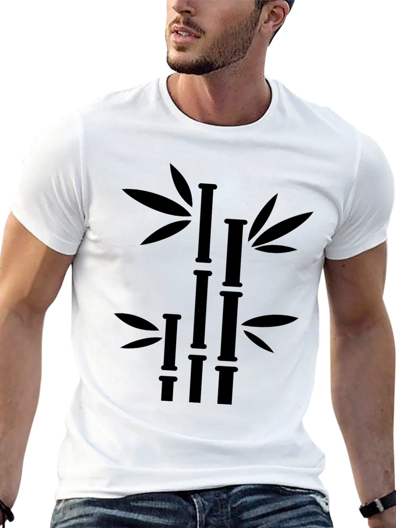 Bamboo Graphic Tee - Mens Black T-Shirt