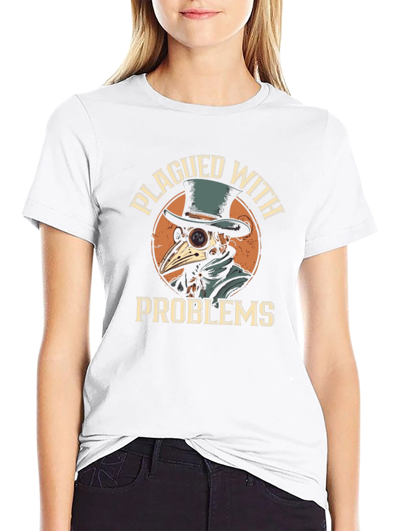 Plagued With Problems T-Shirt - Plague Doctor Design